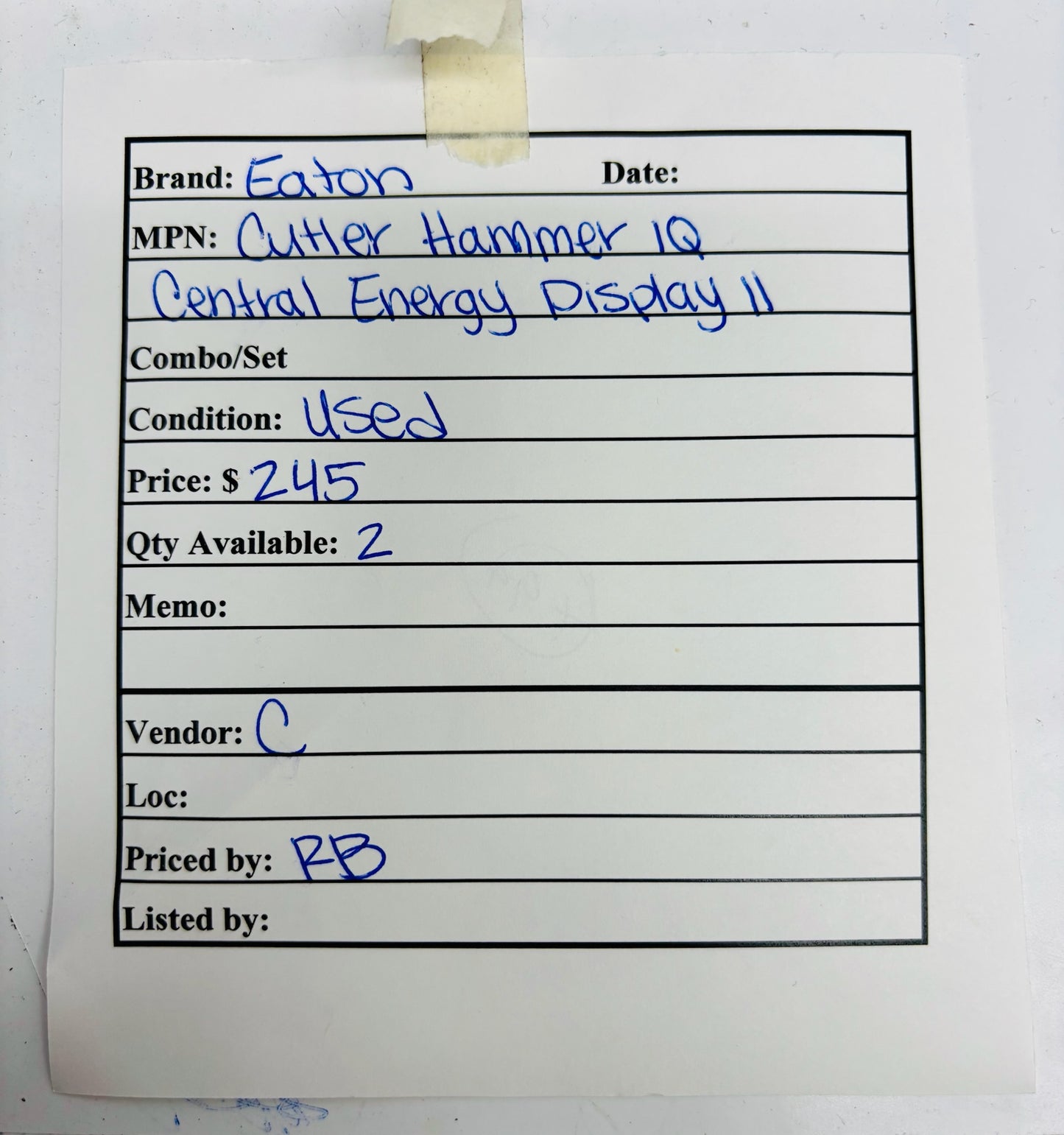 Eaton Cutler‑Hammer IQ Central Energy Display II Panel Energy Monitoring Unit