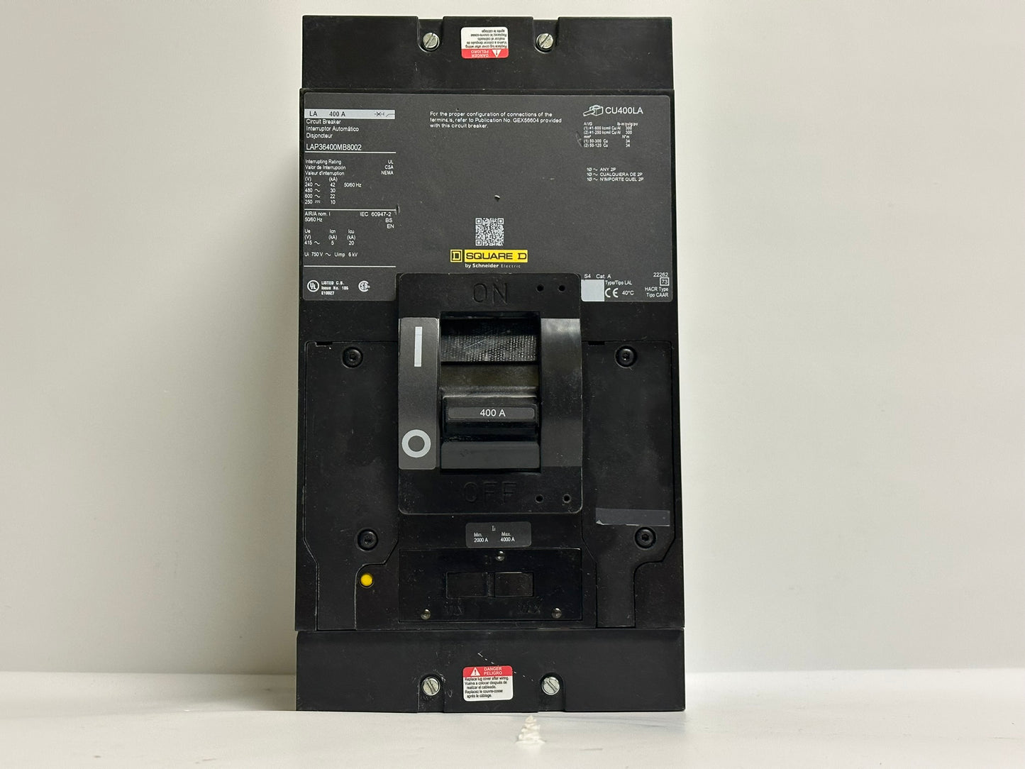 Schneider Square D LAP360400MB8002 400A 3-Pole Circuit Breaker, 600V