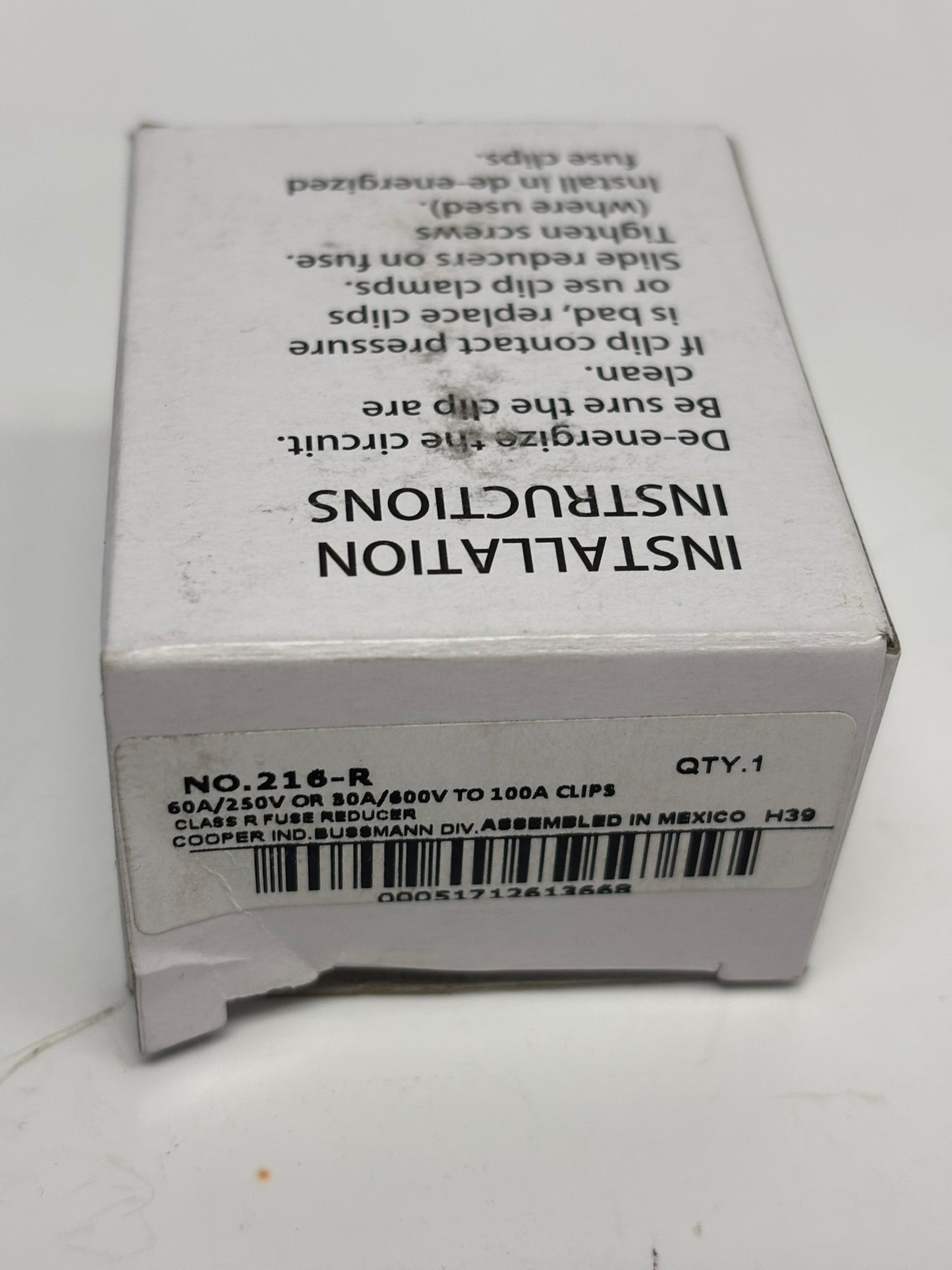 Eaton 216-R Cooper Bussmann Class R Fuse Reducer 60A/250V or 30A/600V to 100A Clips