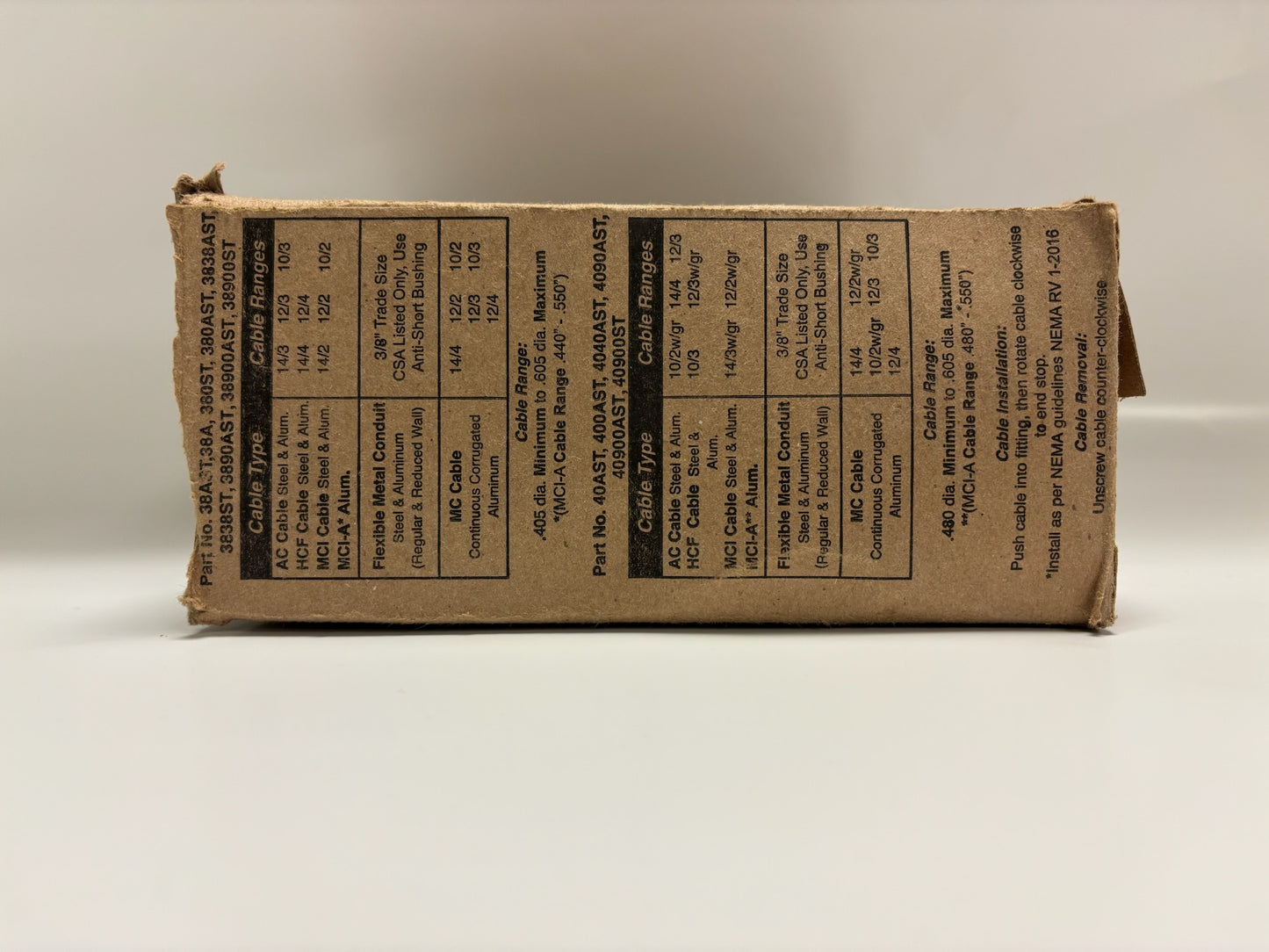 25 PK Arlington 3838AST 3/8" Snap2It Duplex Connector for MC/AC/Flex, Zinc