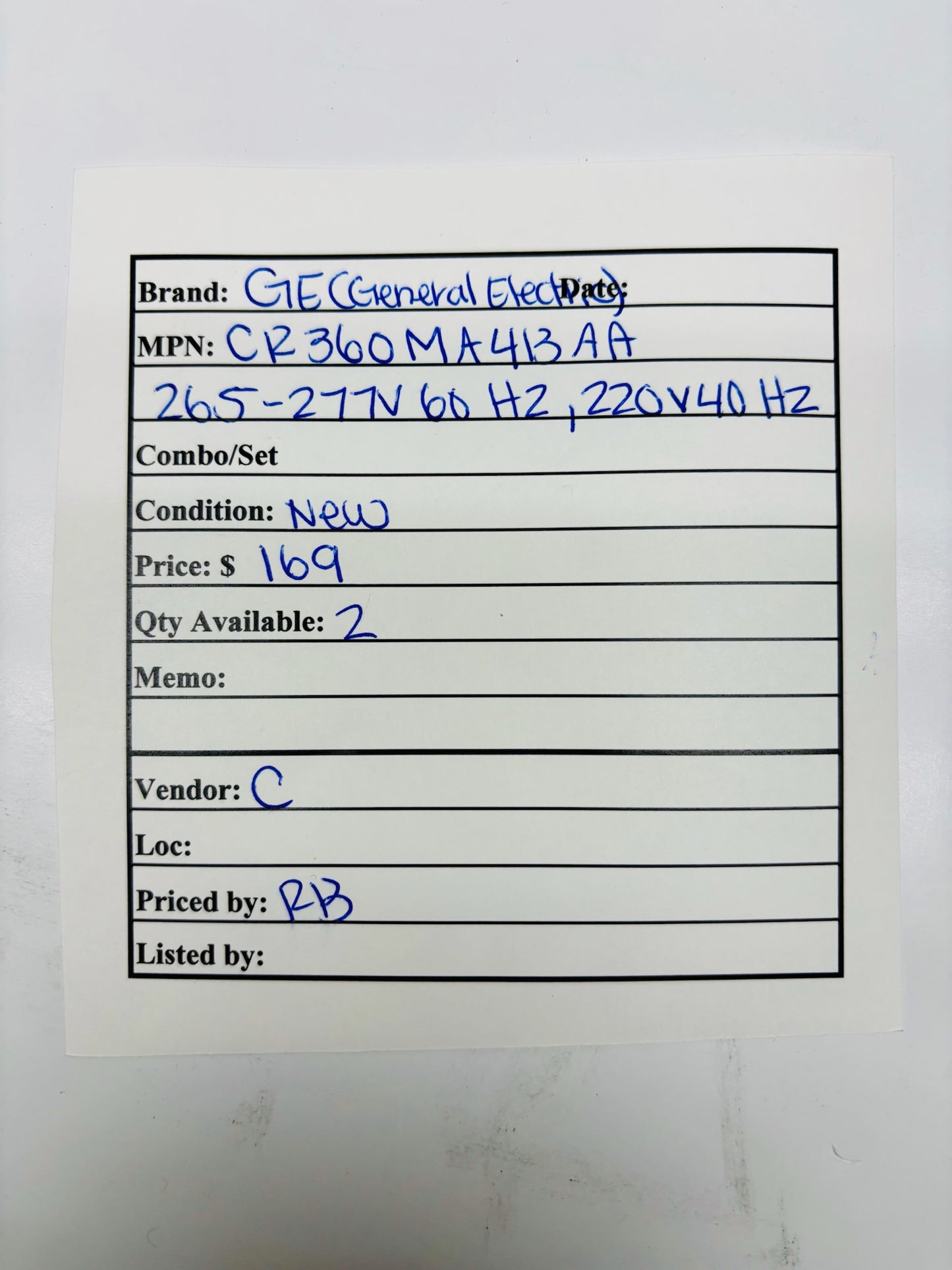 GE CR360MA413AA Industrial Electrical Contactor 265-277V 60HZ 220V 40HZ