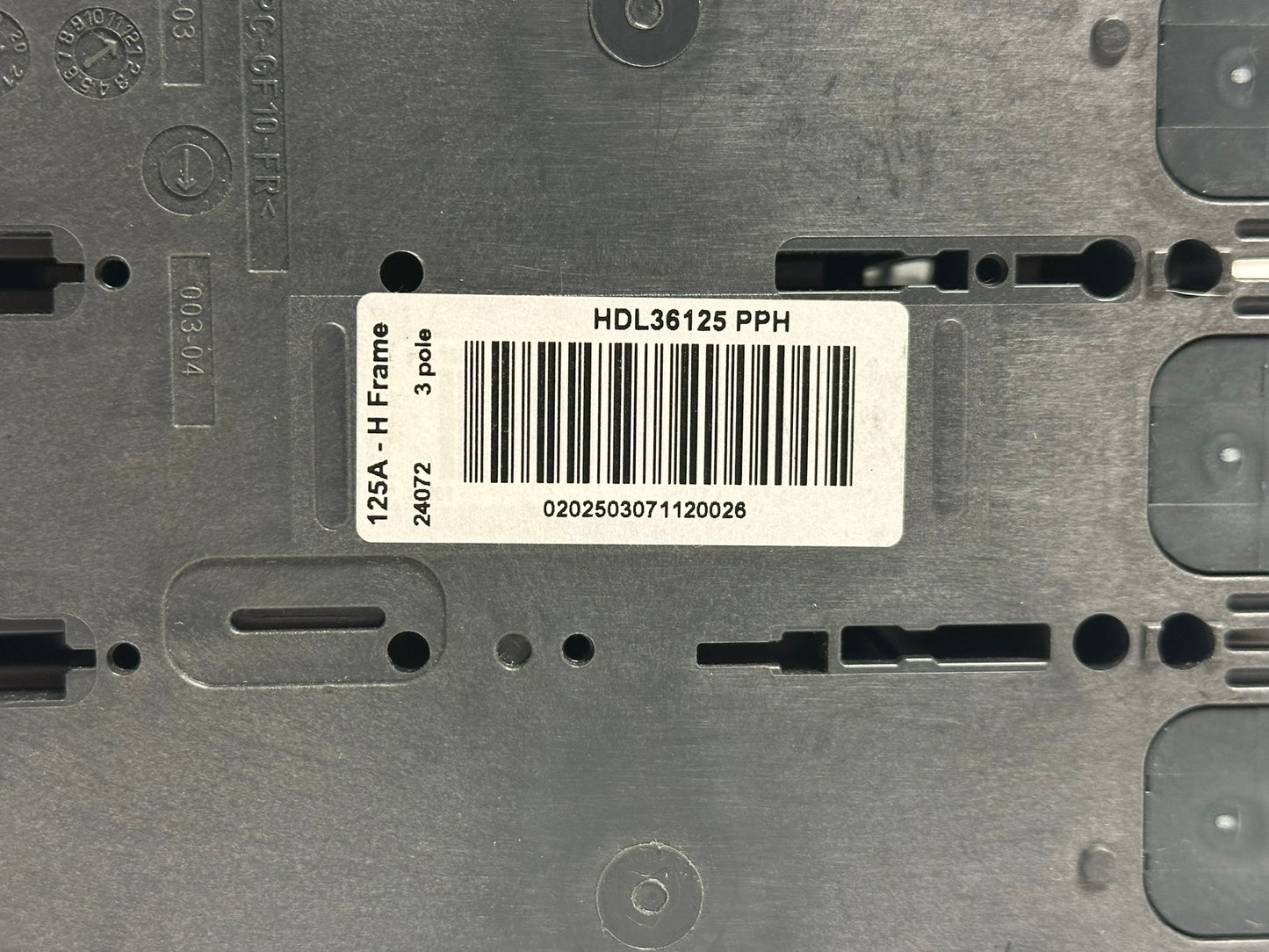 New Square D HDL36125 125A 3-Pole 600V Molded Case Circuit Breaker