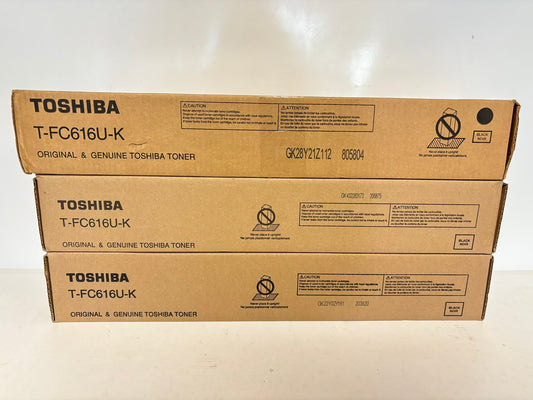 3 New OEM Toshiba eSTUDIO 5516AC,6516AC,7516AC Black Toners T-FC616U-K