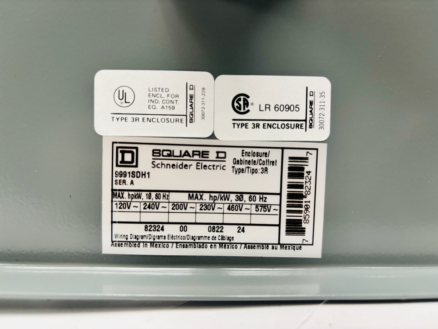 Square D 9991SDH1 NEMA 3R Contactor and Starter Enclosure, Size 2