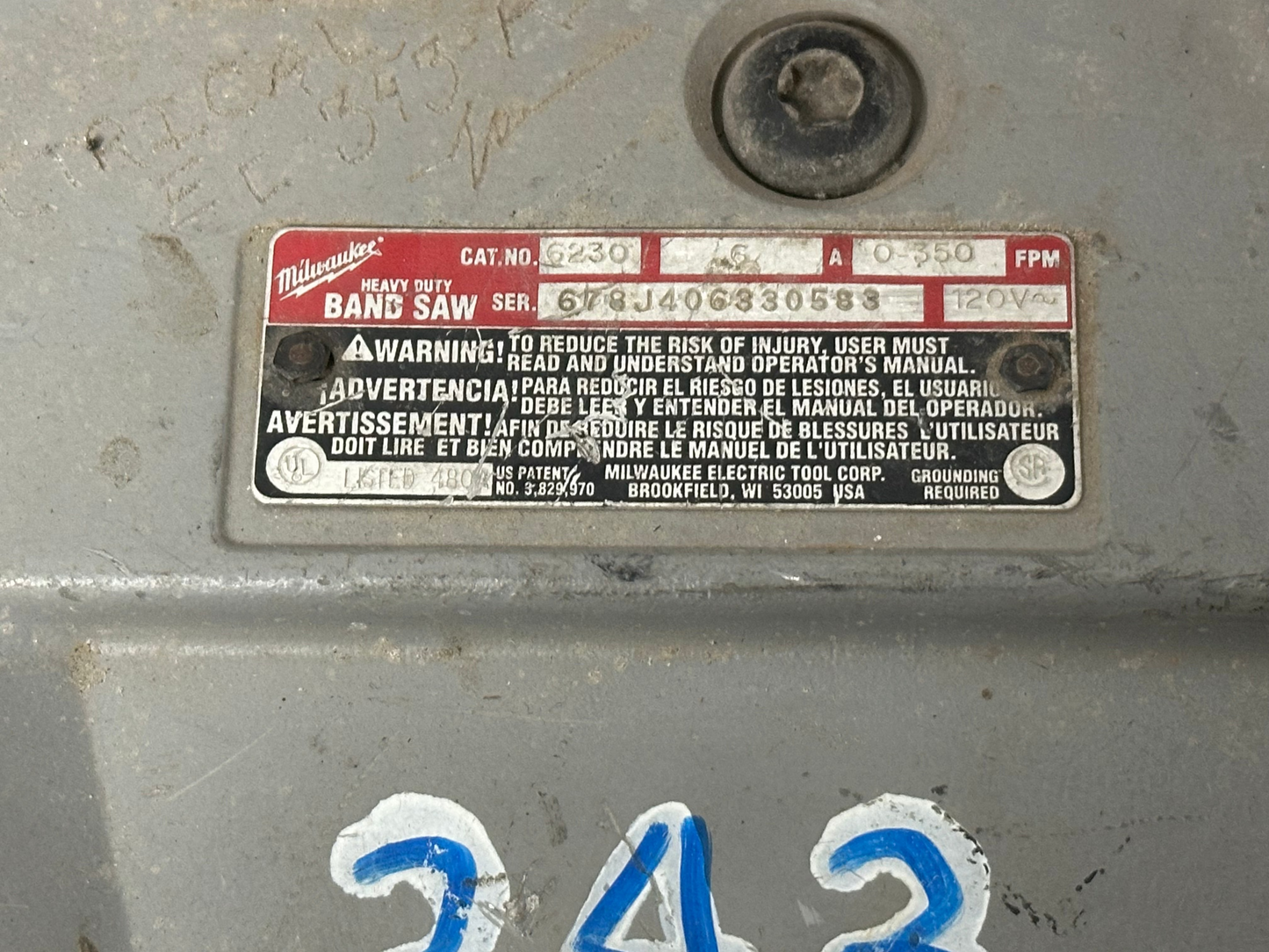 MILWAUKEE 6230 DEEP CUT CORDED 6 AMP 120 4-3/4" Deep 250-350 FPM NO SAW NO CASE