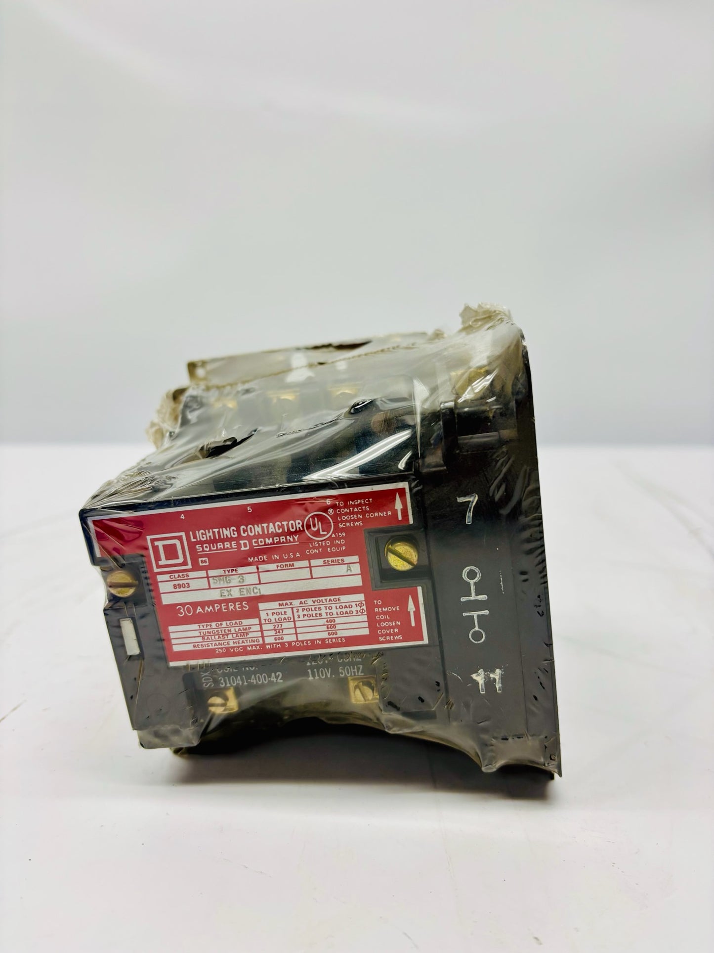 Square D 8903SMG3 30 Amp 120V Coil Lighting Contactor NEMA Size 0