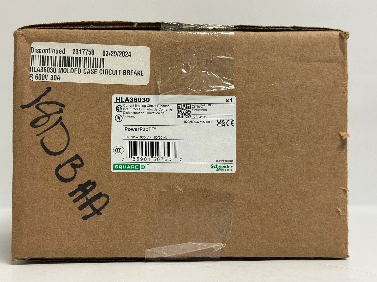 New Schneider Square D HLA36030 30A 3-Pole 600V Molded Case Circuit Breaker