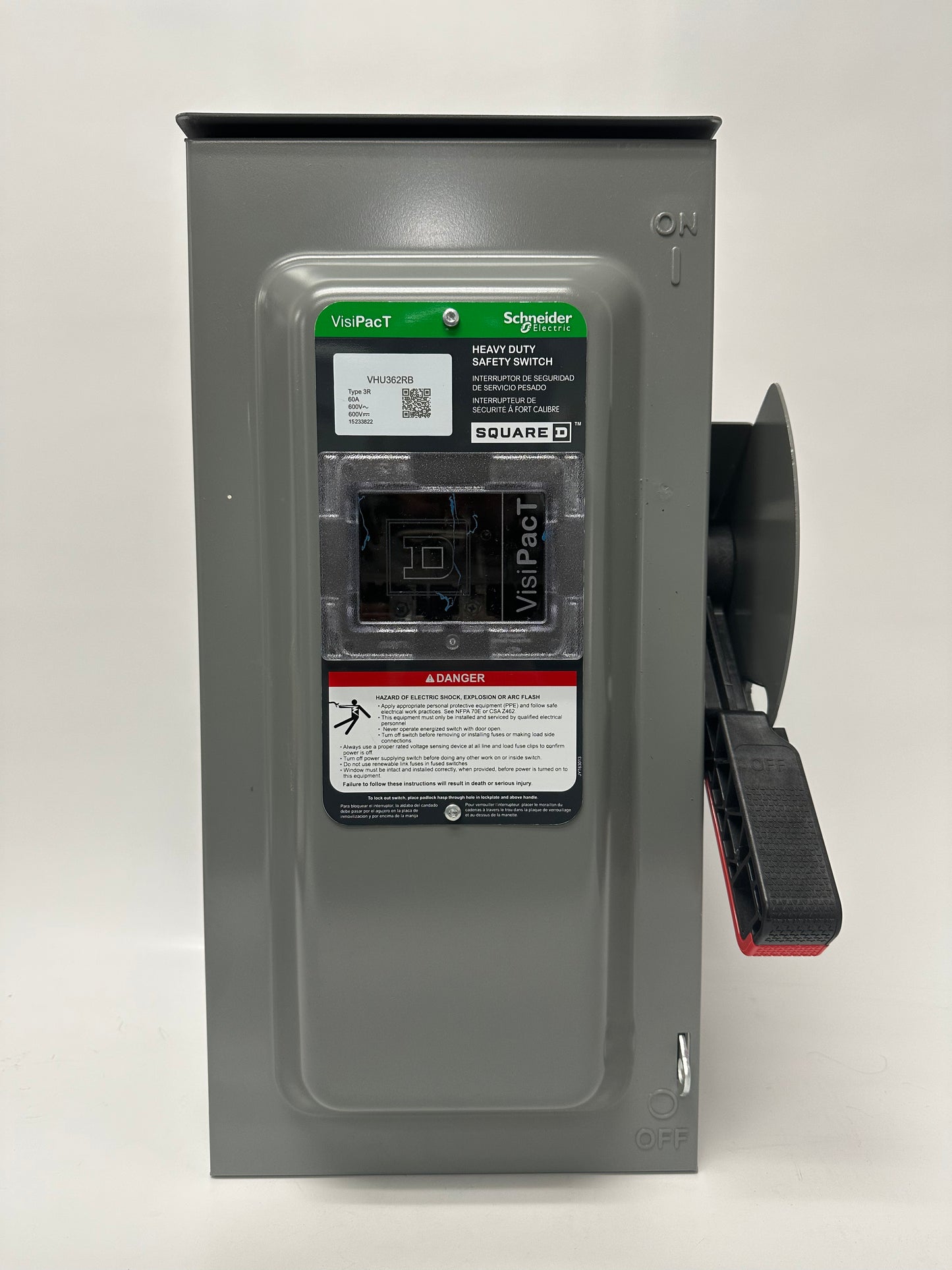 SquareD VHU362RB Heavy Duty Safety Switch Type 3R 60A 600V