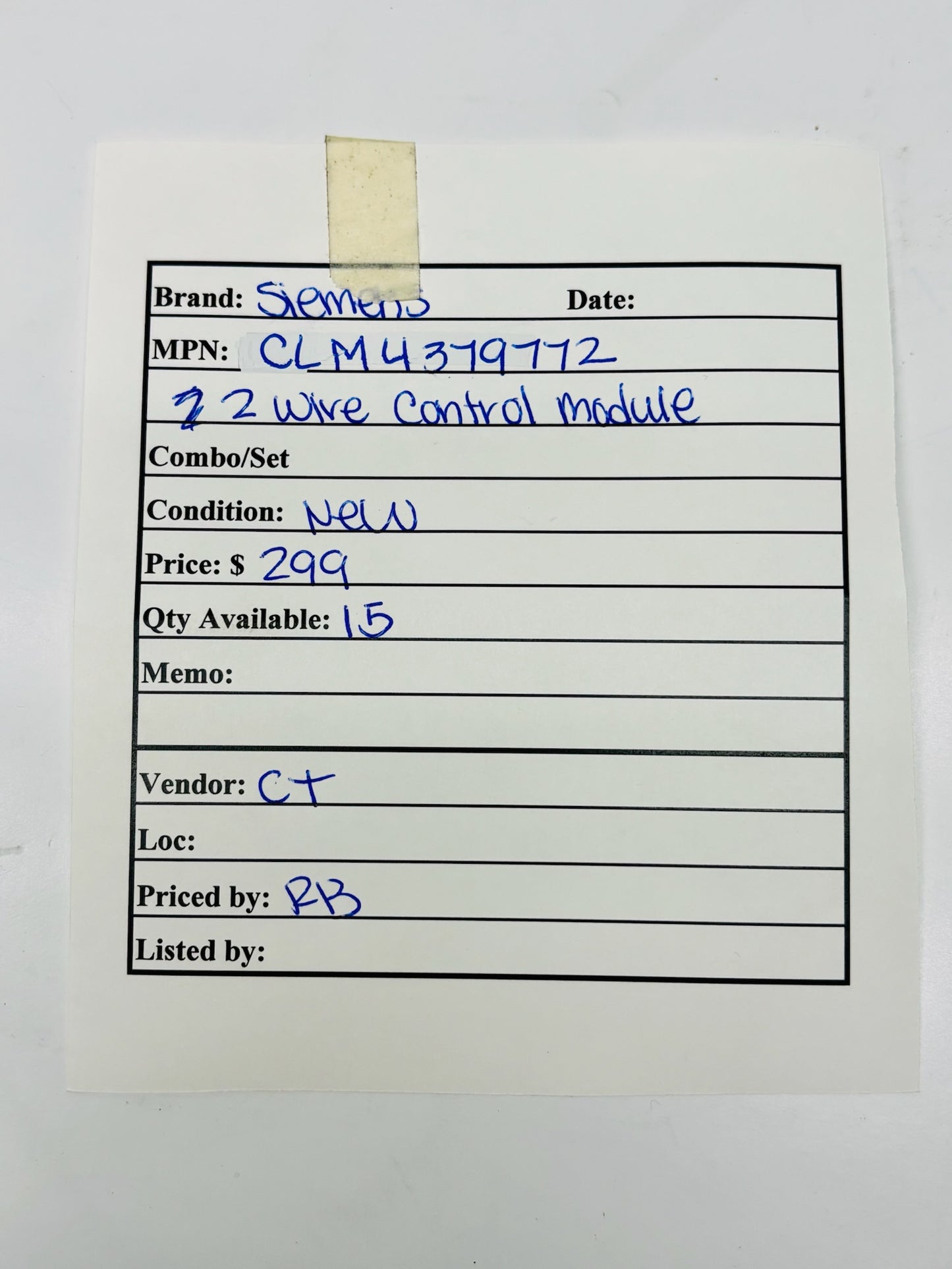 Siemens CLM4379772 24V AC/DC 2‑Wire Control Module Kit