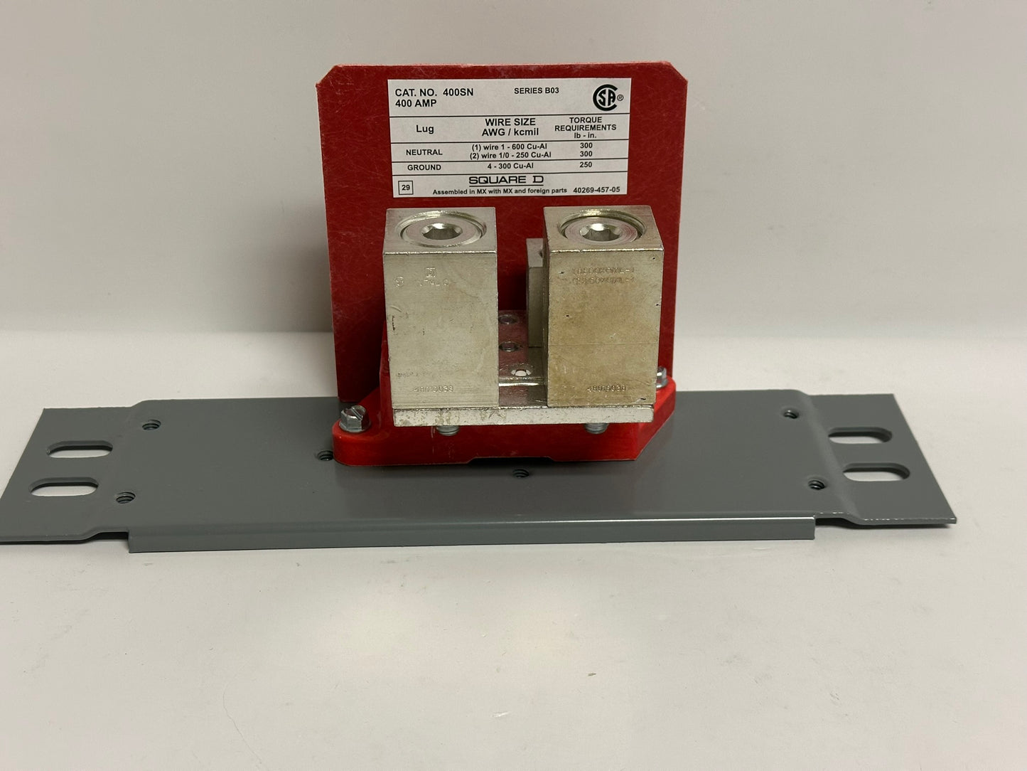 Square D 400SN 400A Solid Neutral Assembly for L and Q4 Breaker Enclosures
