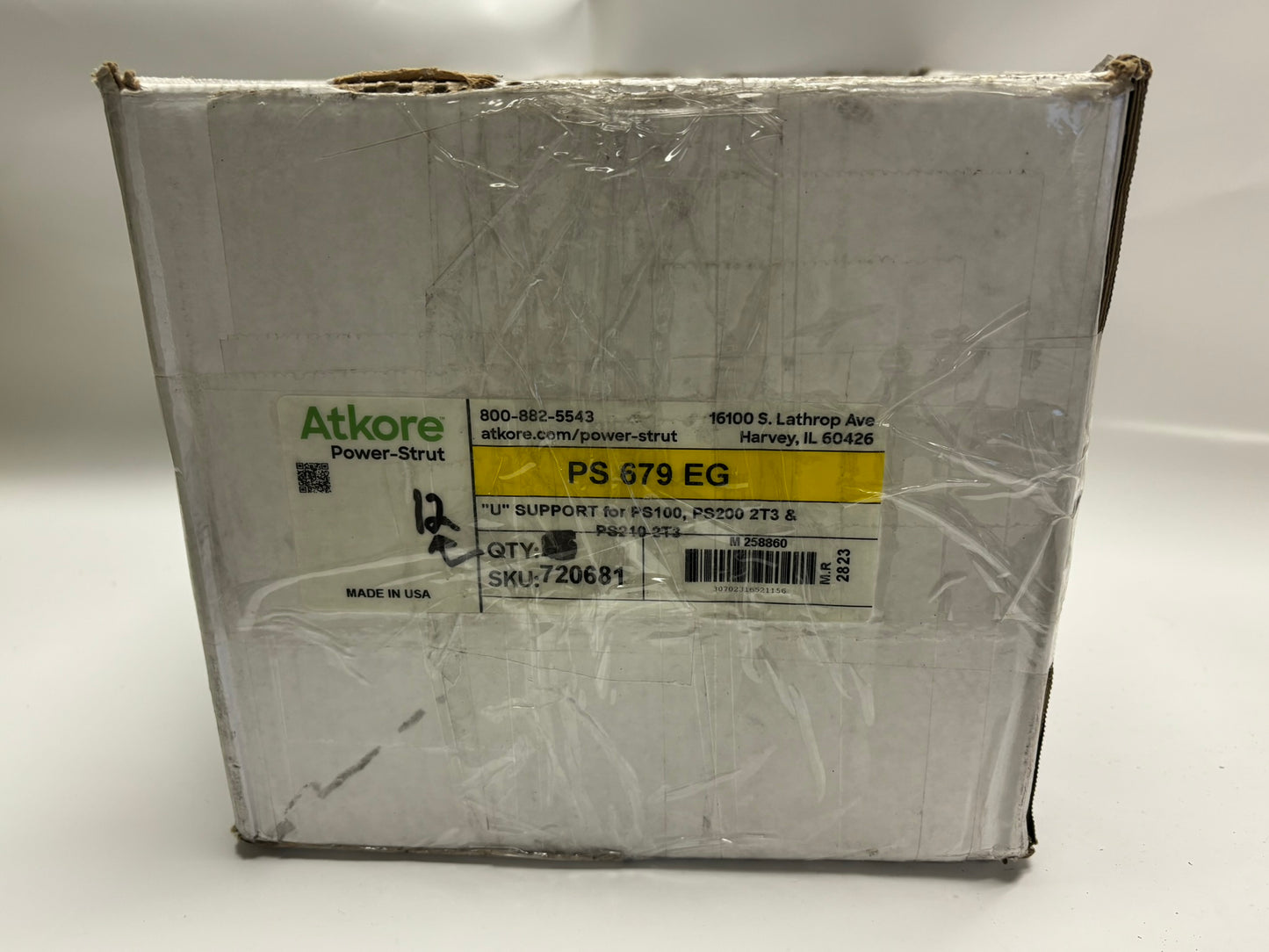 12 PK Atkore PS‑679‑EG Power‑Strut 9/16″ U‑Support, Electro-Galvanized, 5⅜″ Long