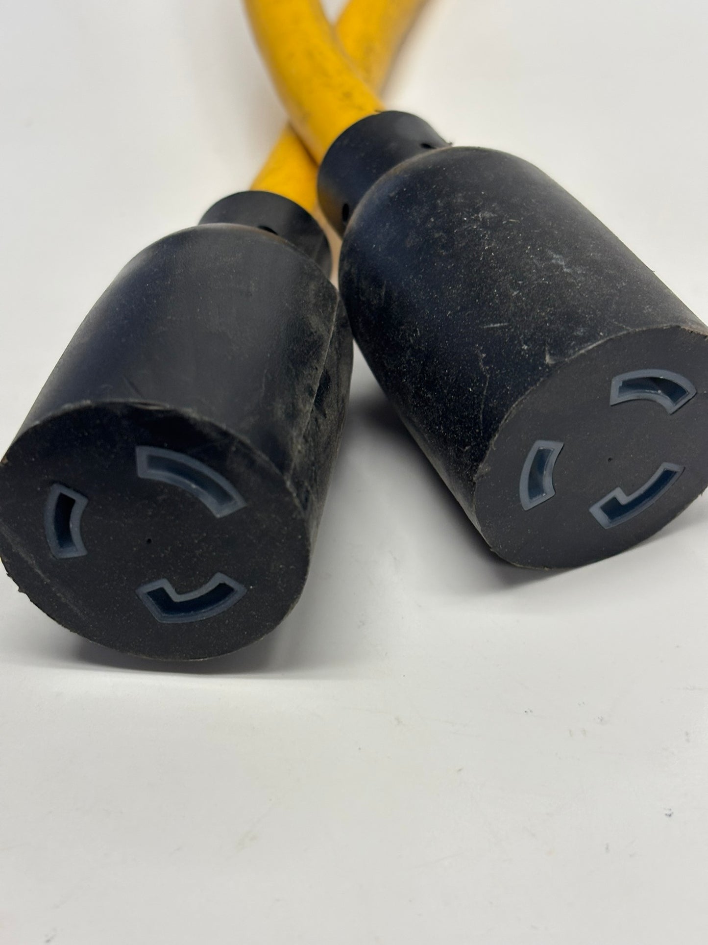 2-Pack Coleman Cable, Inc. 90228802, Generator 12/3 STW 20" Yellow TWIST-TO-LOCK "Y" Adapter w/ NEMA L5-20P Black Plug and (2) L5-20 Receptacle