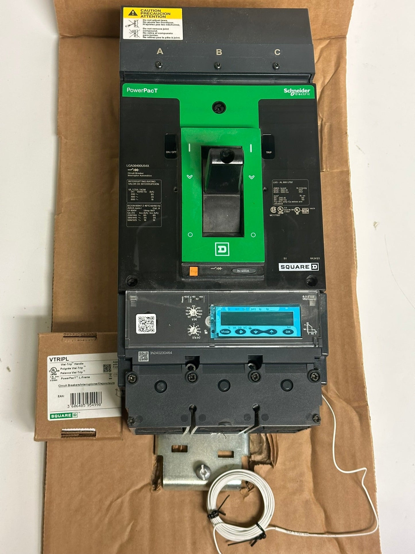Schneider Square D LGA36400U54X 400A 3-Pole Molded Case Circuit Breaker