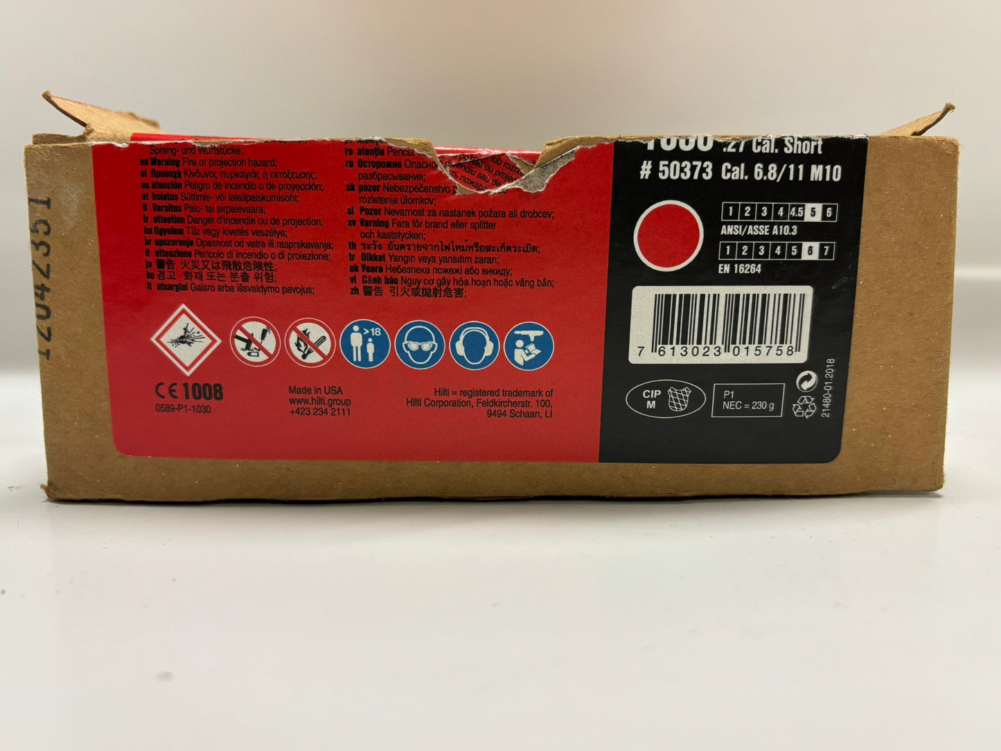 Hilti 50373 72 Strips 720 Rounds .27 Caliber Red Short Cartridge RED