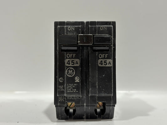 New GE Consumer & industrial 45 AMP 2 Pole Circuit Breaker THQB2145
