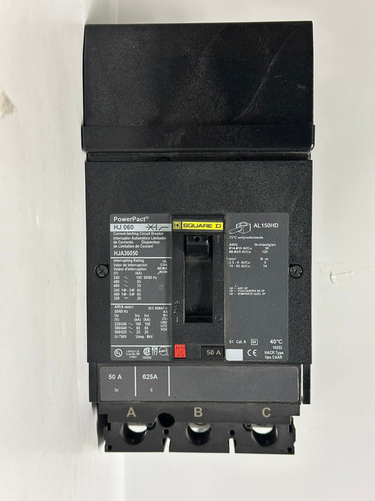 Square D HJA36050 50A 3P 600V Circuit Breaker PowerPact H I-Line