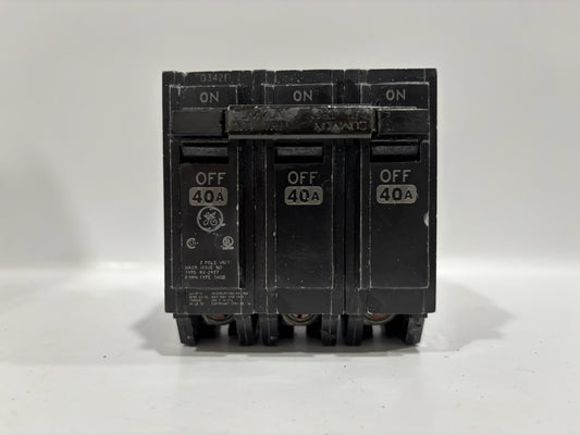 New GE Consumer & Industrial 2 pole 40 AMP circuit breaker THQB2140