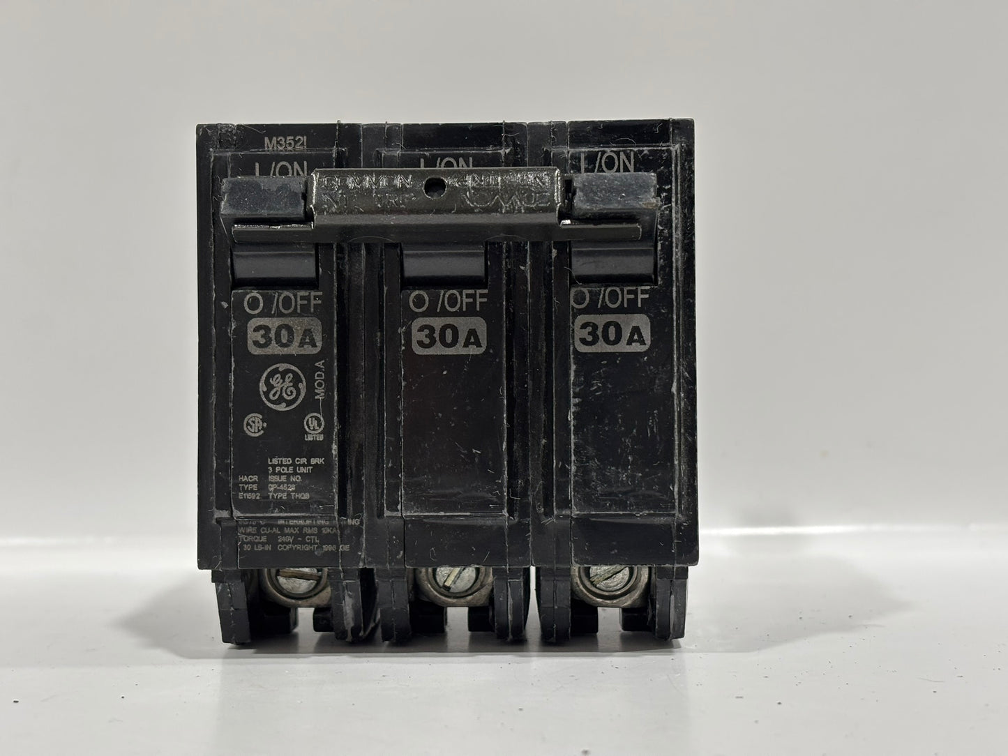 New GE Consumer & Industrials 30 AMP 3 Pole Circuit Breaker THQB32030