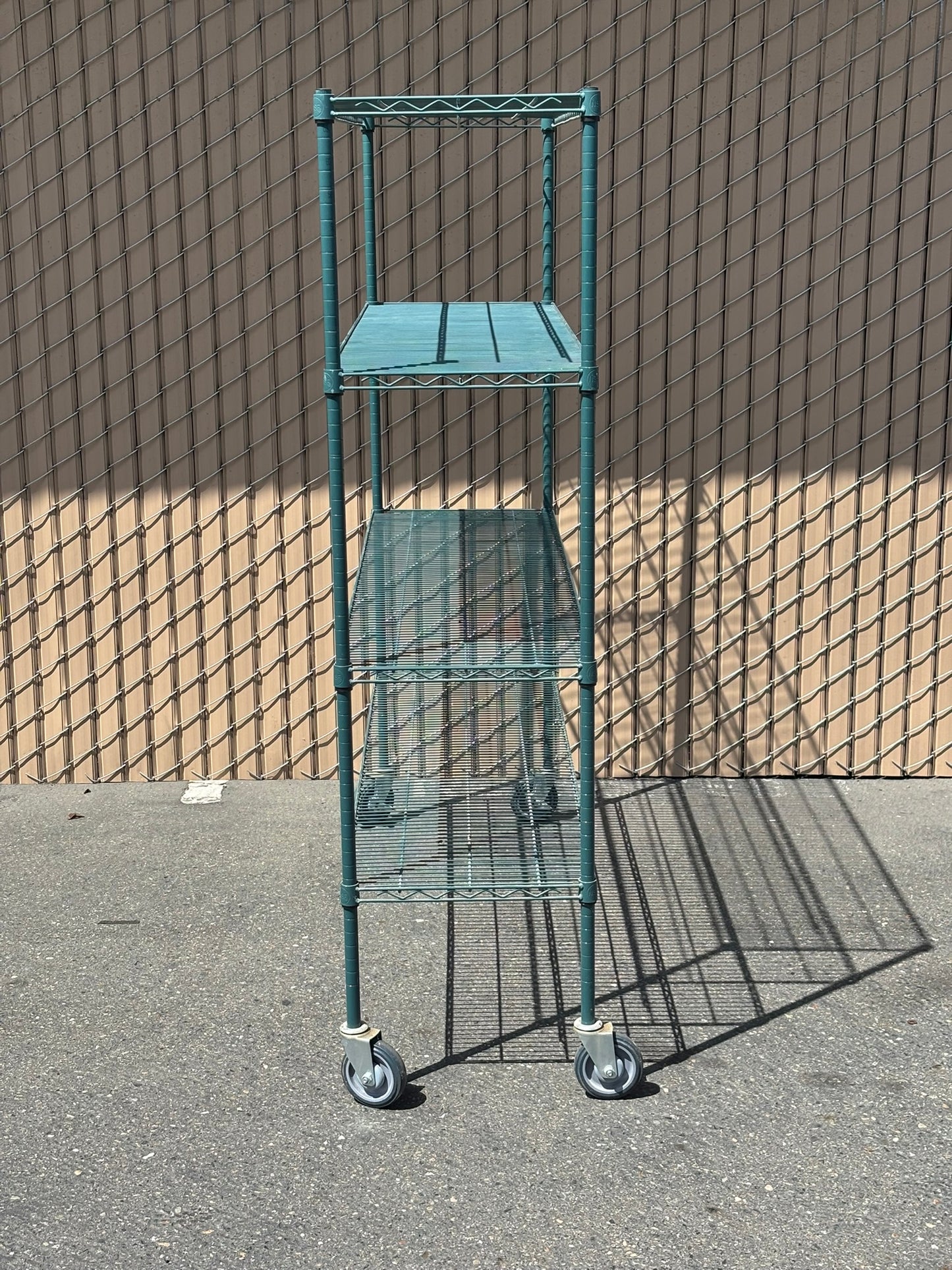 ULINE H-8275 Green Mobile Shelving 60 x 18 x 69" 1000lbs Capacity, 4-Shelf