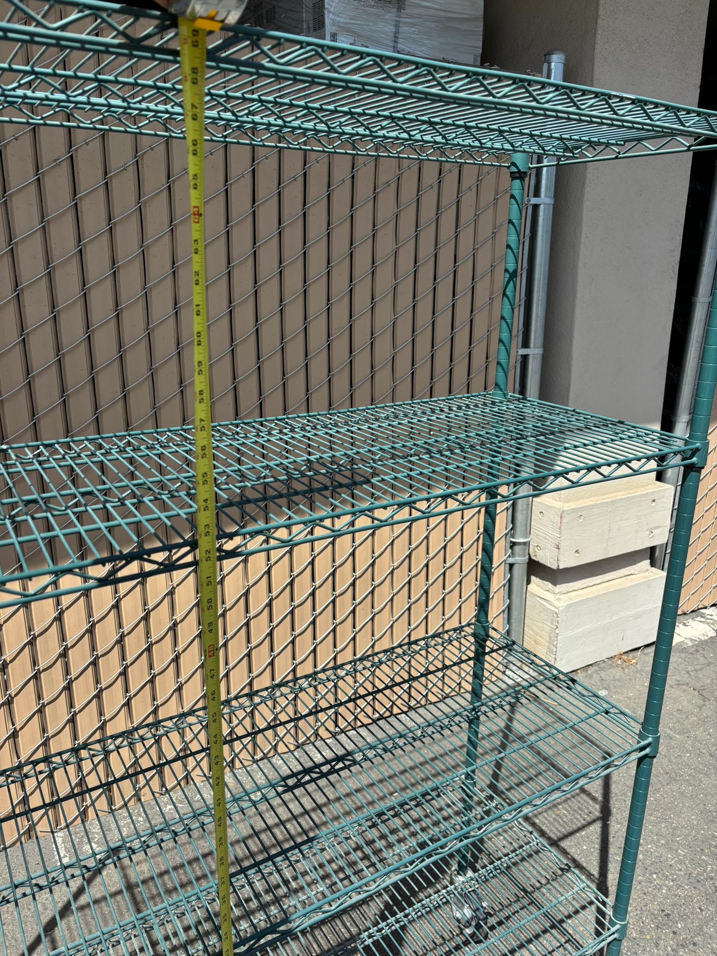 ULINE H-8275 Green Mobile Shelving 60 x 18 x 69" 1000lbs Capacity, 4-Shelf