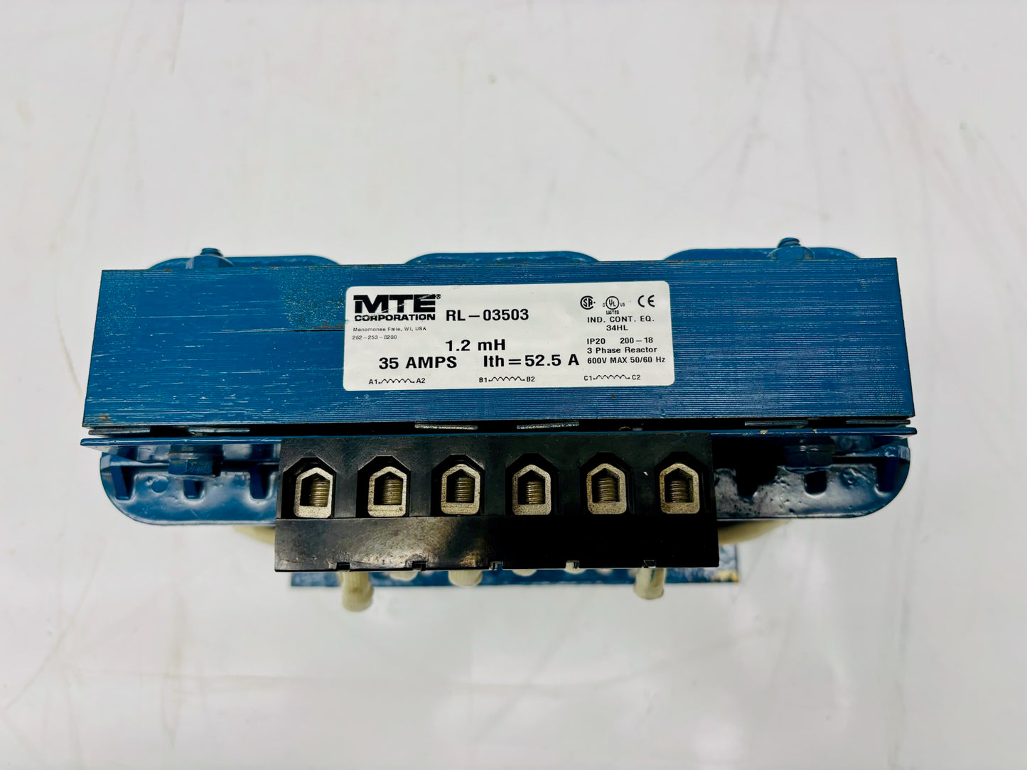 MTE RL-03503 Three-Phase Line/Load Reactor, 35A, 600V