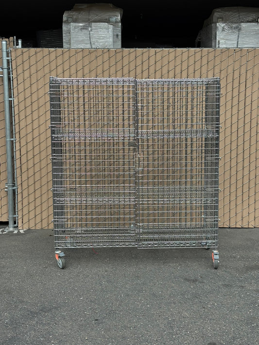 ULINE H-2085 Three-Shelf Security Cart 60 x 24 x 69" 1000lbs Capacity