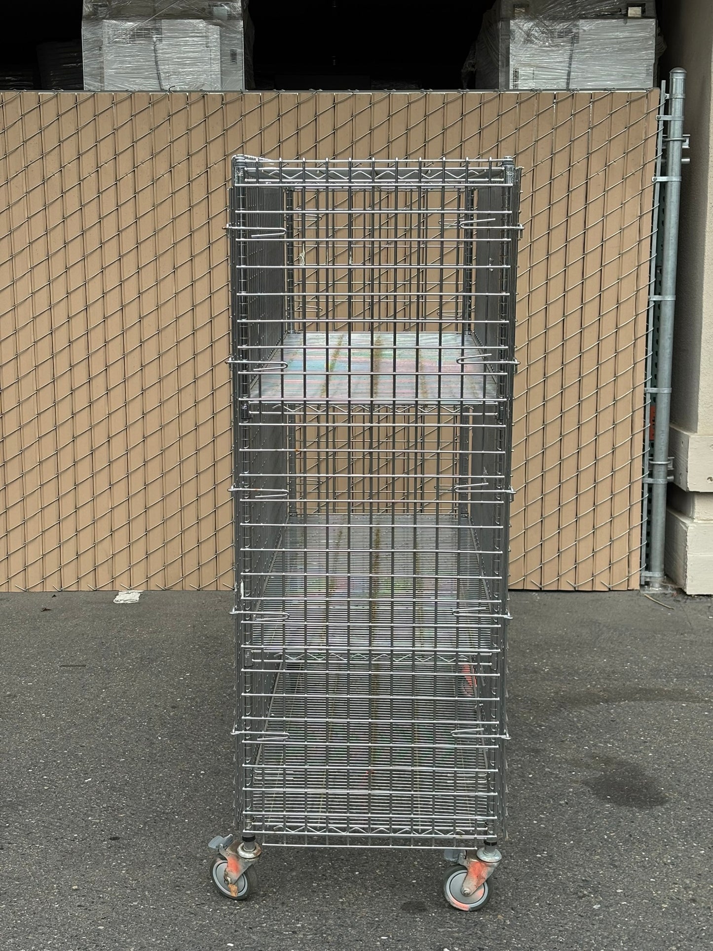 ULINE H-2085 Three-Shelf Security Cart 60 x 24 x 69" 1000lbs Capacity