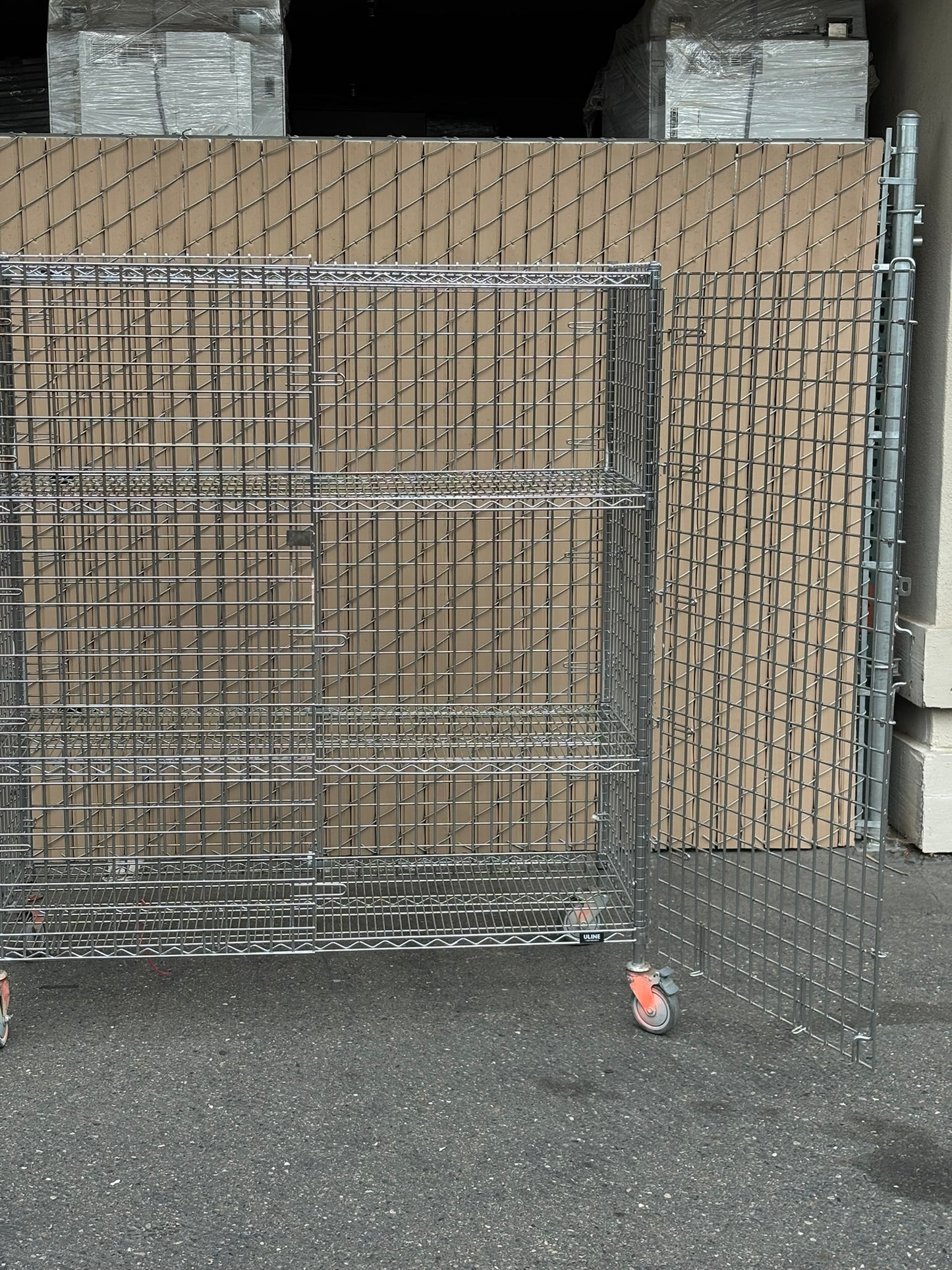 ULINE H-2085 Three-Shelf Security Cart 60 x 24 x 69" 1000lbs Capacity
