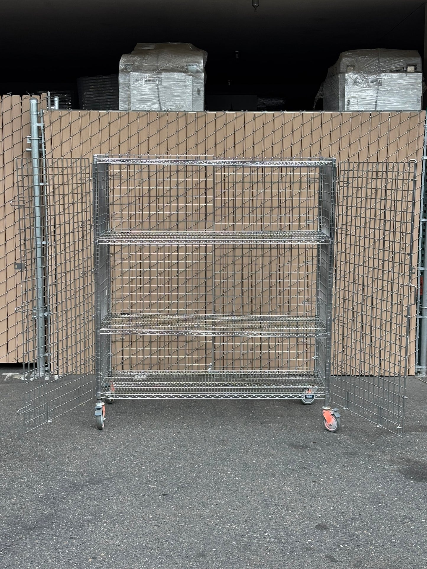ULINE H-2085 Three-Shelf Security Cart 60 x 24 x 69" 1000lbs Capacity