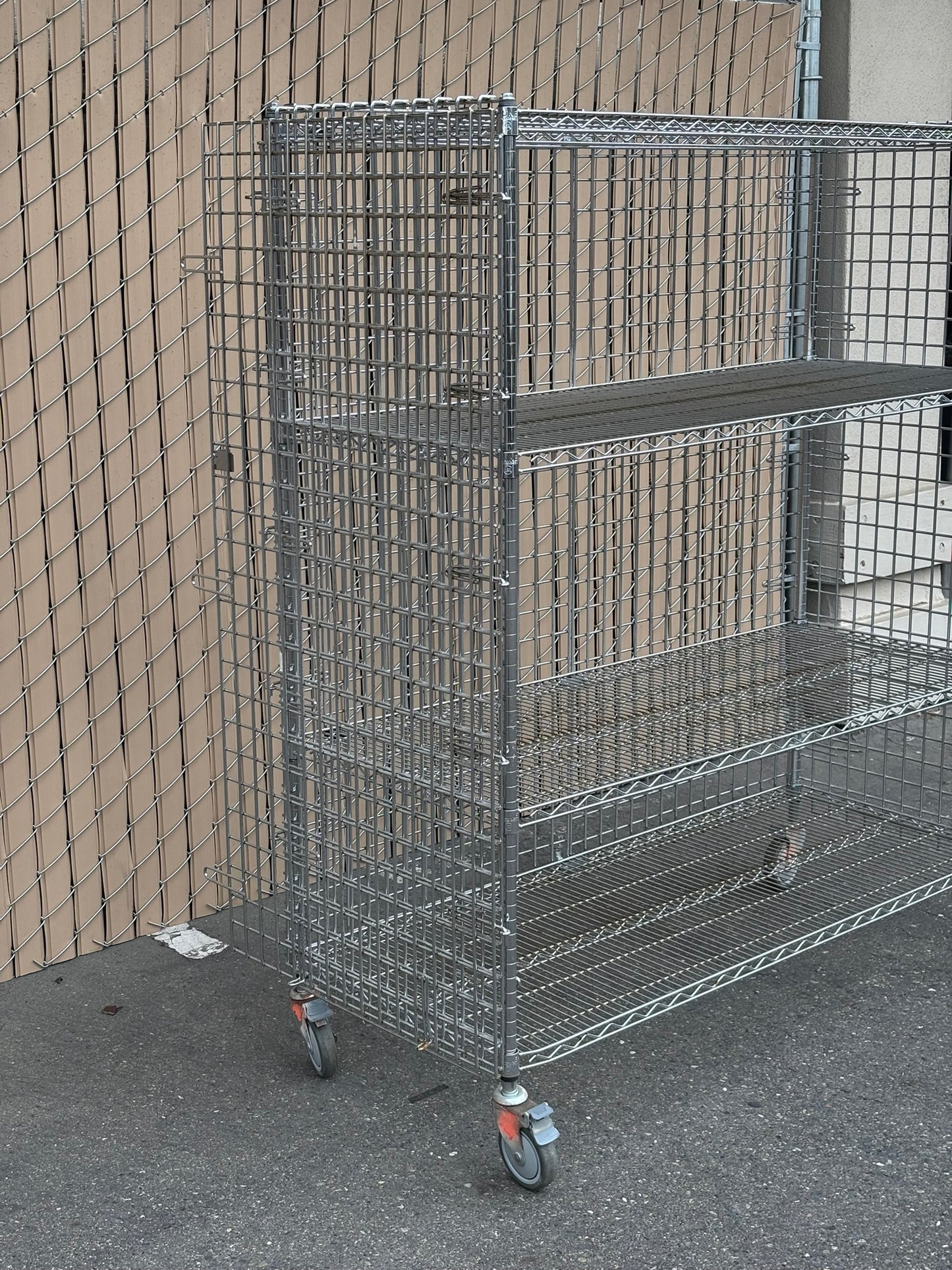 ULINE H-2085 Three-Shelf Security Cart 60 x 24 x 69" 1000lbs Capacity