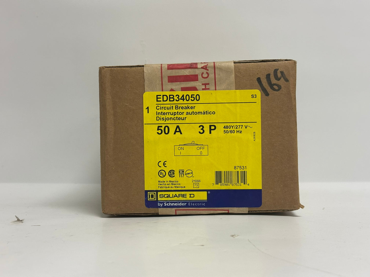 Square D EDB34050 50A 3-Pole 480Y/277V Bolt-On Circuit Breaker