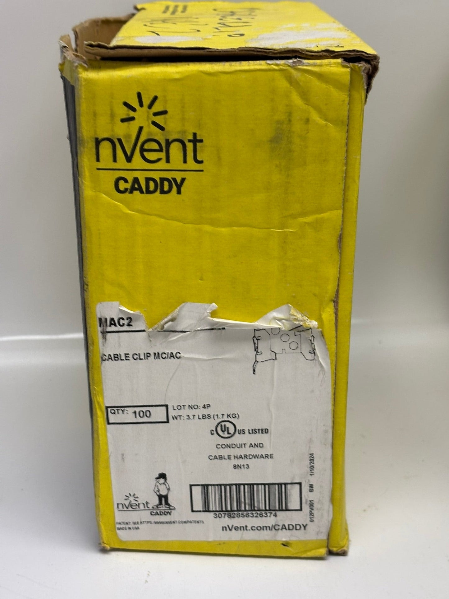 100-Pack NVENT Caddy MAC2 Mc/Ac Cable To Stud Clip 1/8" Max Flange 14-2 To 10-3 Mc/Ac