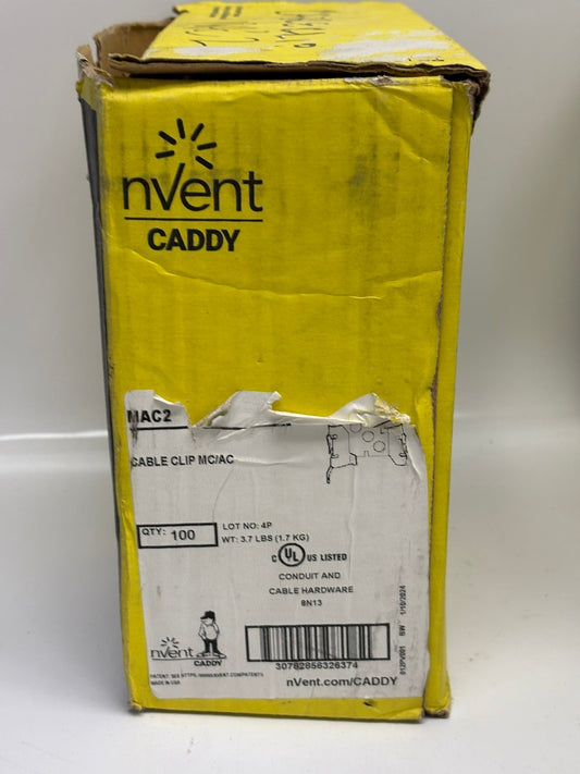 100-Pack NVENT Caddy MAC2 Mc/Ac Cable To Stud Clip 1/8" Max Flange 14-2 To 10-3 Mc/Ac