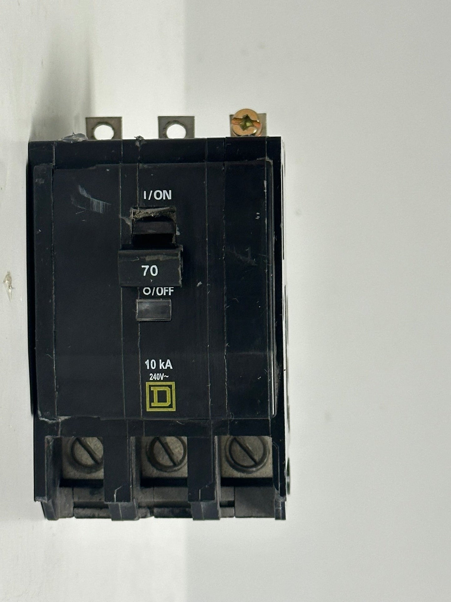 Square D QOB370 70A 3-Pole 120/240V Bolt-On Circuit Breaker
