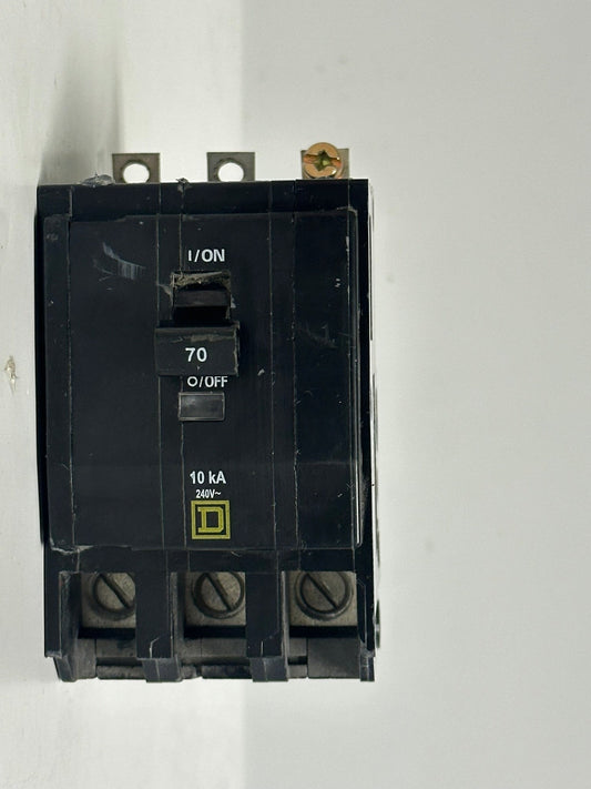 Square D QOB370 70A 3-Pole 120/240V Bolt-On Circuit Breaker
