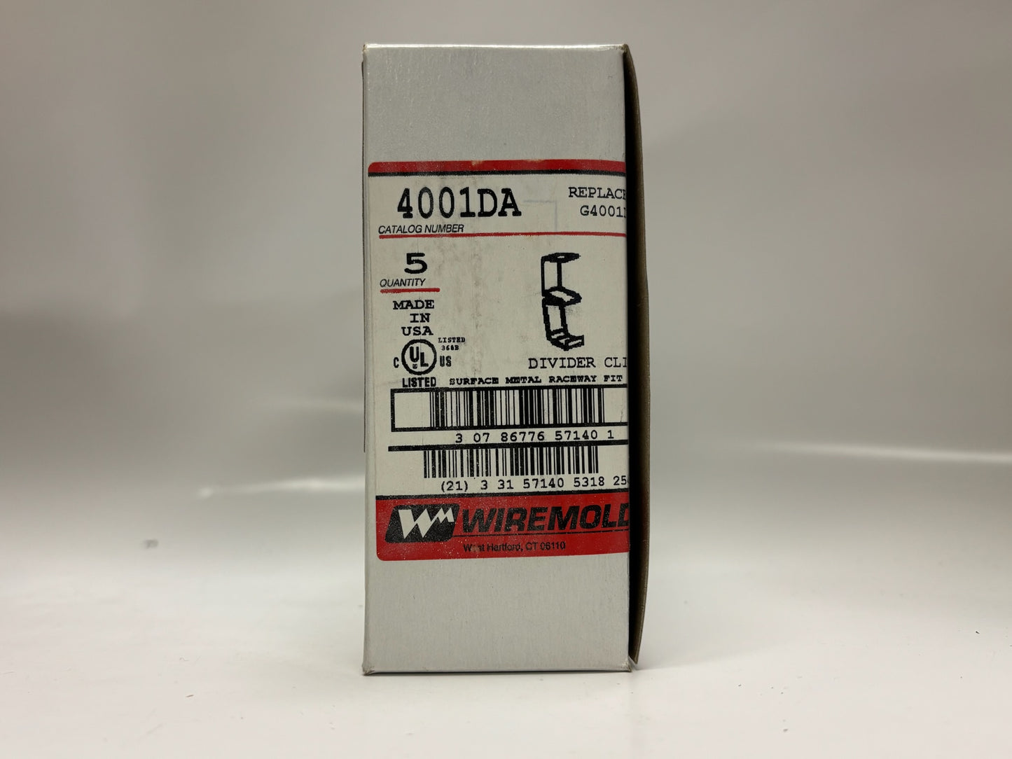 10 PK Wiremold 4001DA Divider Clip – Secures G4000D in 4000 Series Raceway
