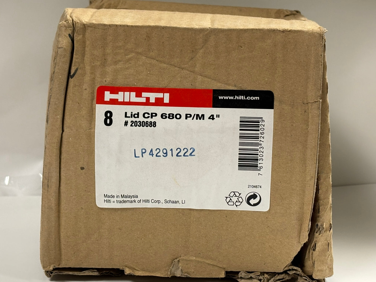 14 PK Hilti 2030688 CP 680-P 4″ Lid – Firestop Pipe Collar System Cover