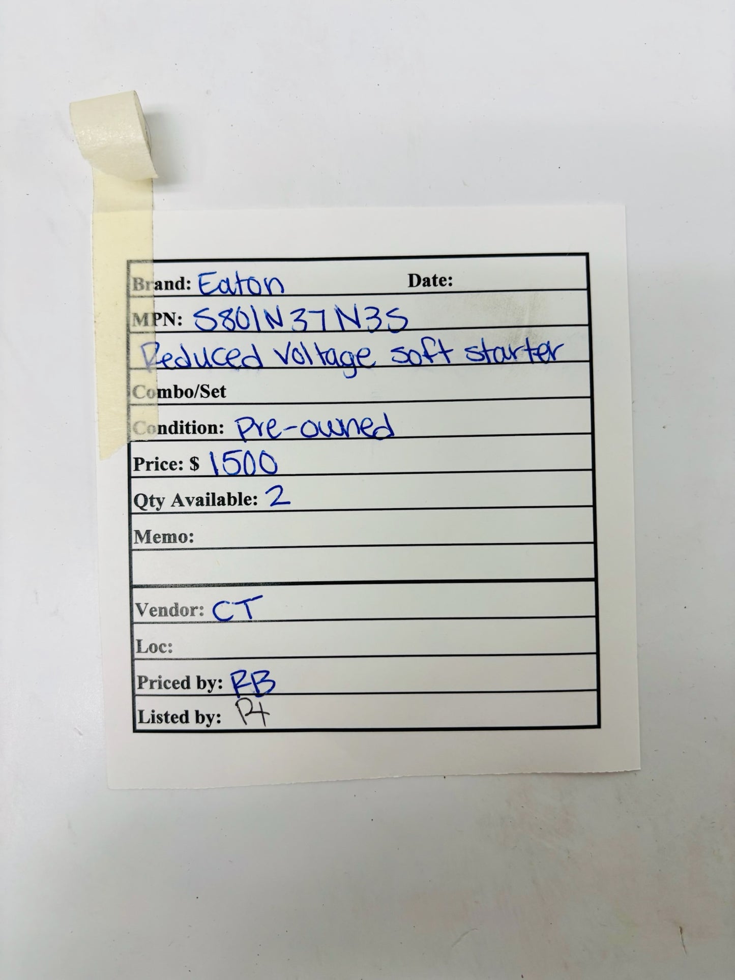 Eaton S801N37N3S Soft Starter, 37A, 200–600VAC, 24VDC Control, N-Frame