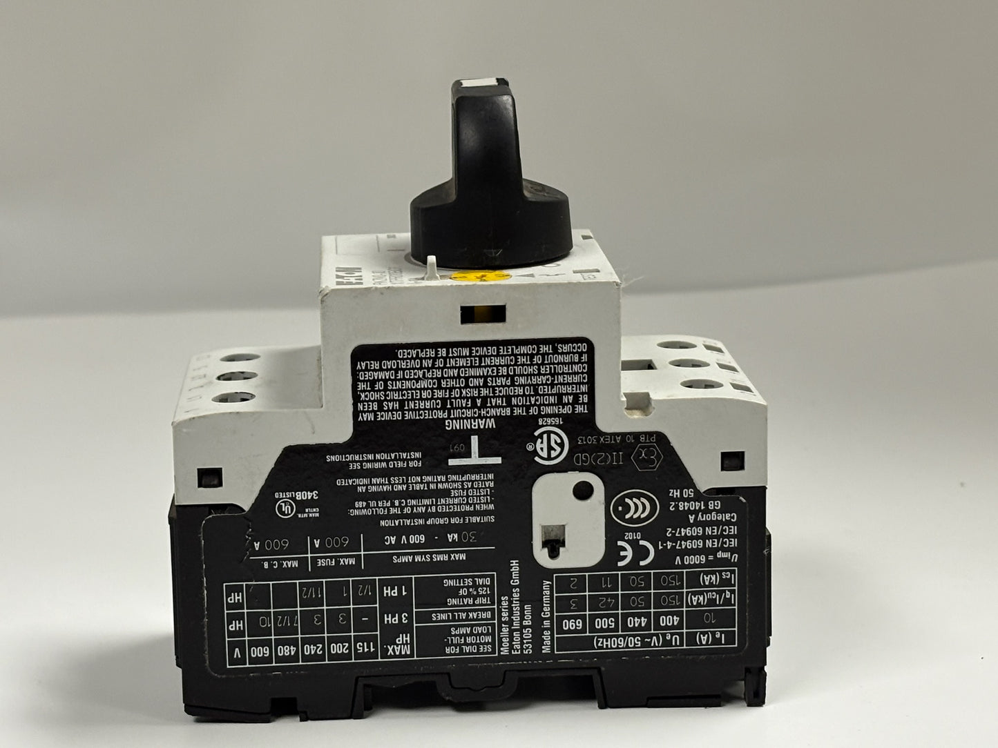 Eaton PKZM0-10 Manual Motor Starter, 10A, 3-Pole, Thermal-Magnetic Protection