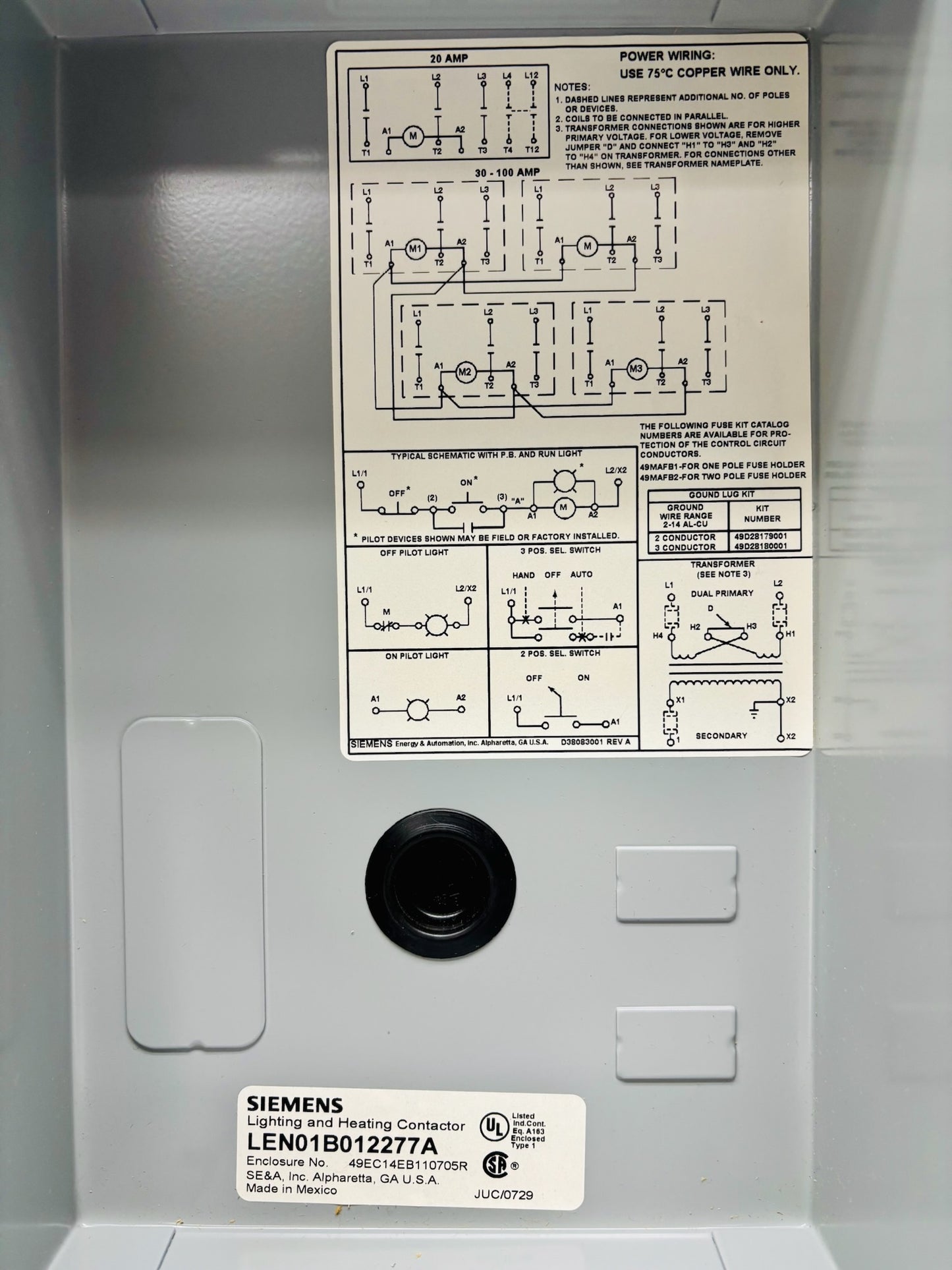 Siemens 49EC14EB110705R NEMA 1 Enclosure Kit (Box Only)