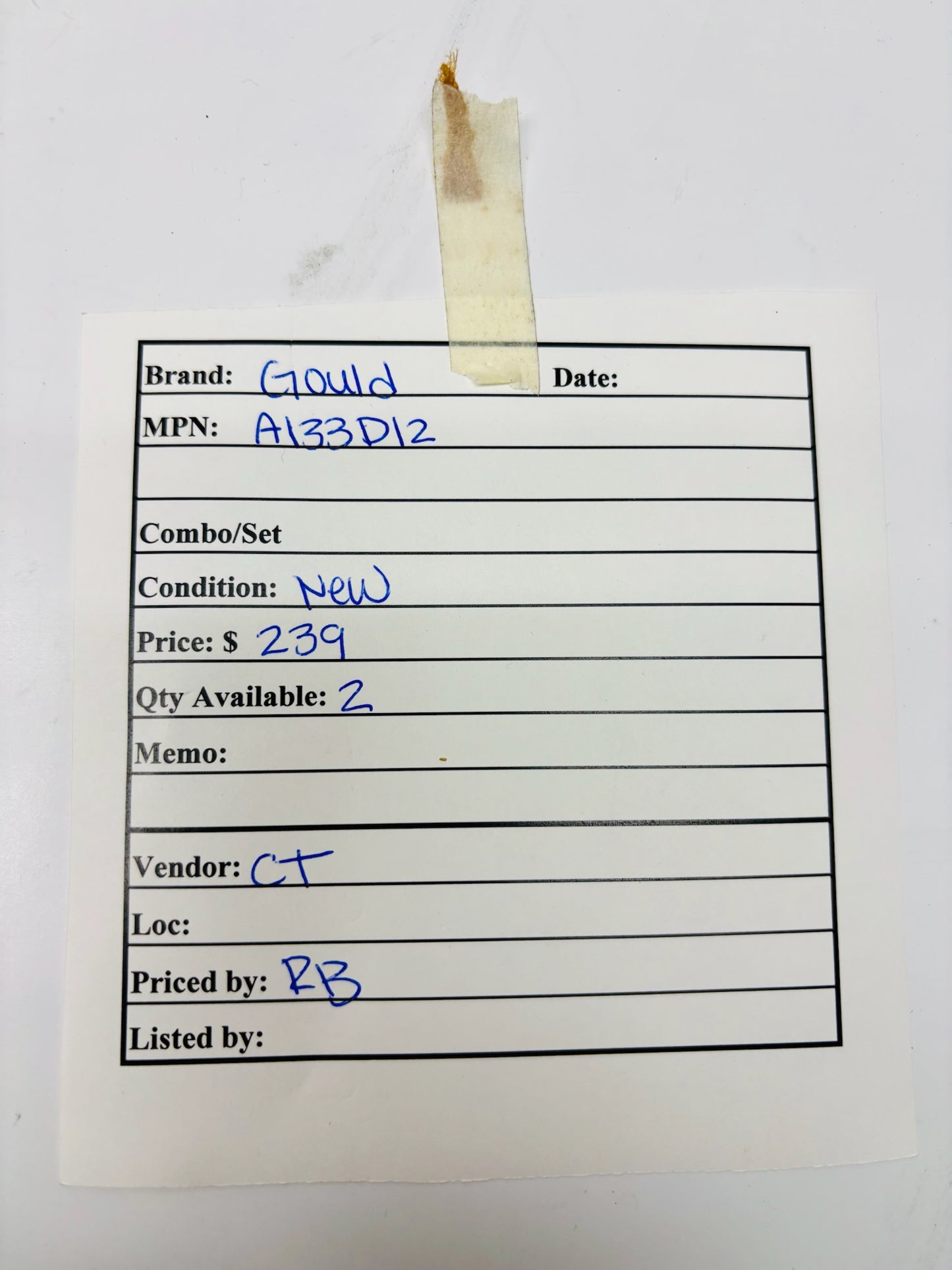 Gould A133 Control Relay (Gould A133D12)