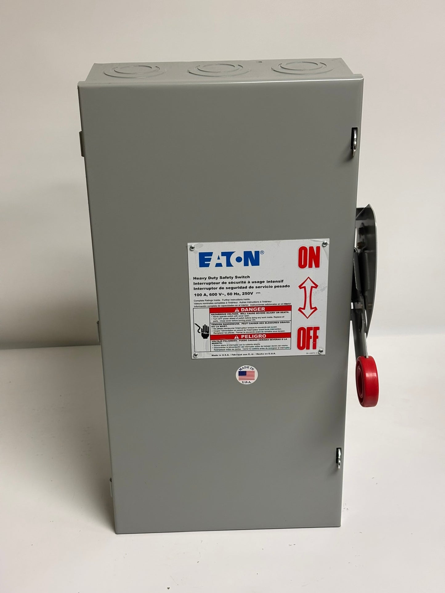 Eaton DH363FGK Safety Switches DH 3P 100A 600V 50/60Hz 3Ph Fusible 3Wire EA