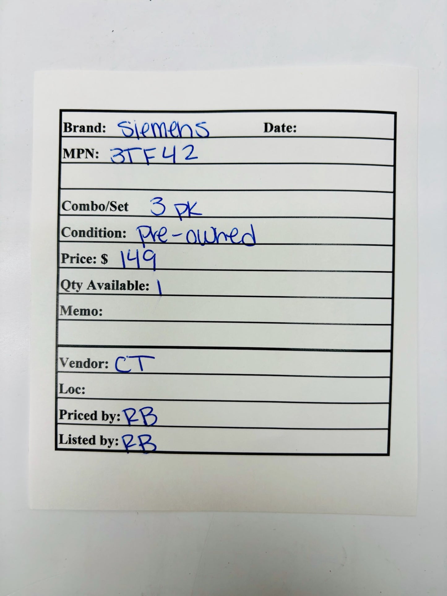 3 Pk Siemens 3TF42 Three-Phase AC Contactor Overview
