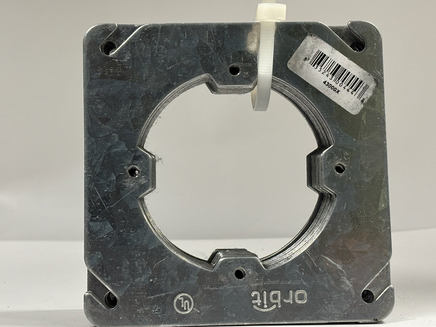 20 PK Orbit 43000X 4″ Flat Steel Plaster Ring with Dual‑Direction Tabs