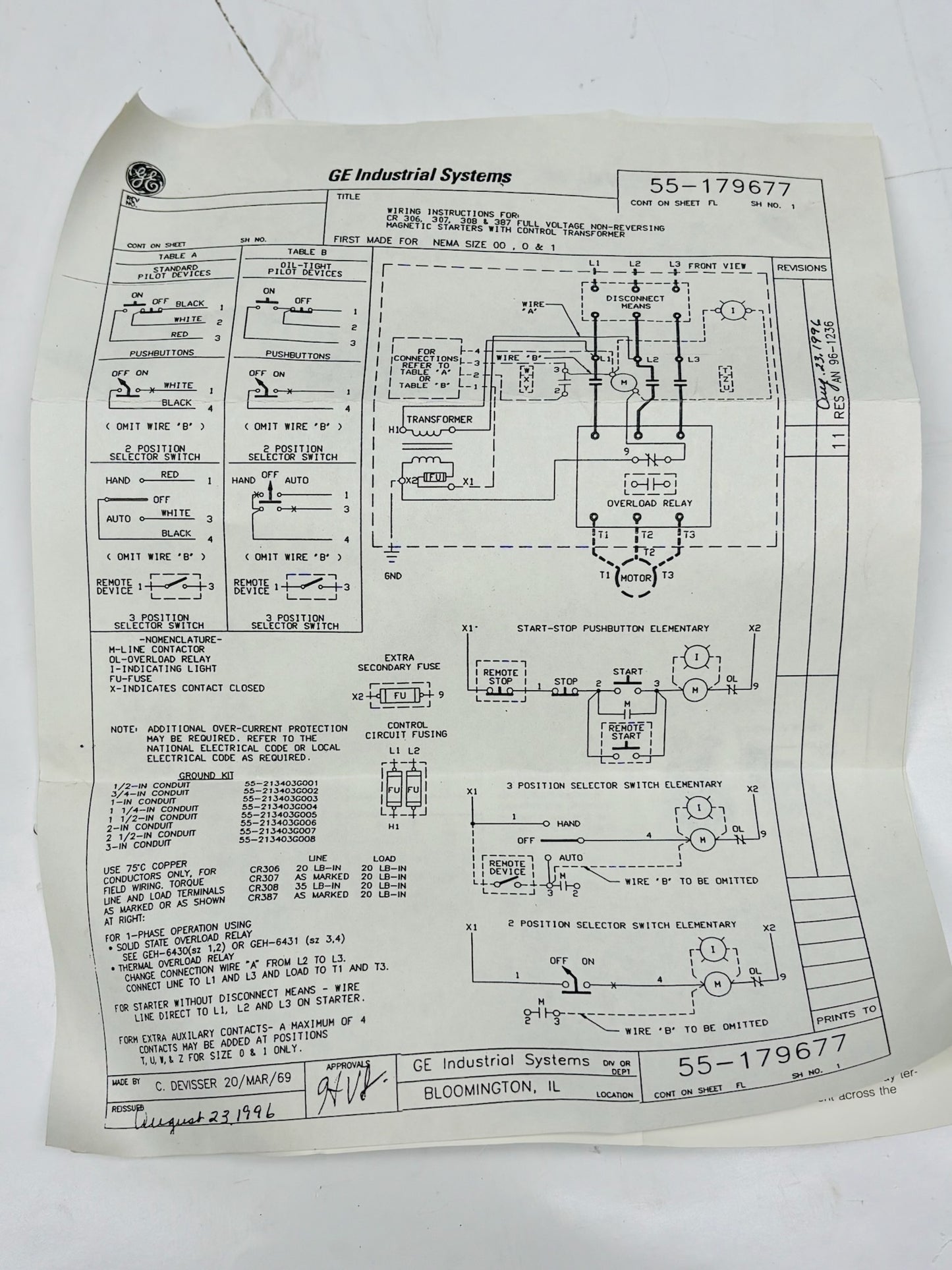GE 300 Line Control Lighting Contactor CR306B16500ADTLJ, CR104PXG48,9T58K4503G09