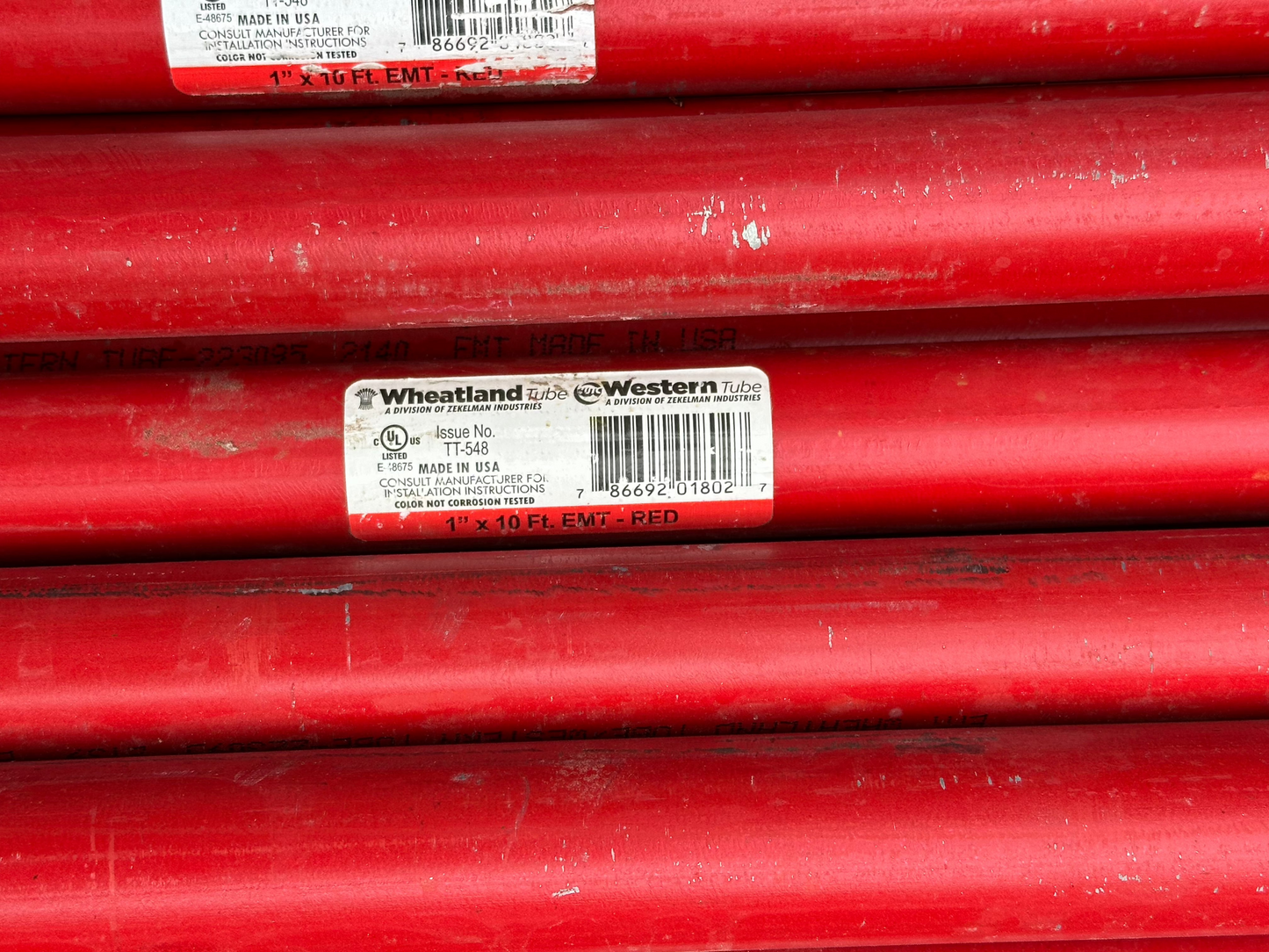 Wheatland Tube Company 1" X 10' EMT Red Conduit