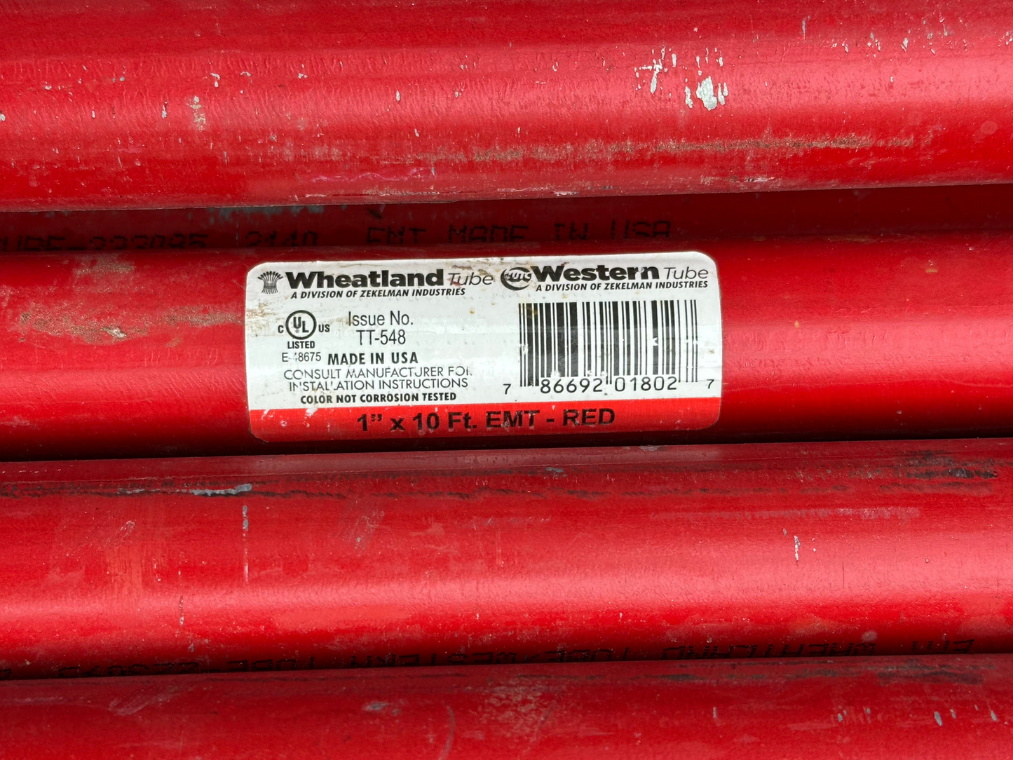 Wheatland Tube Company 1" X 10' EMT Red Conduit