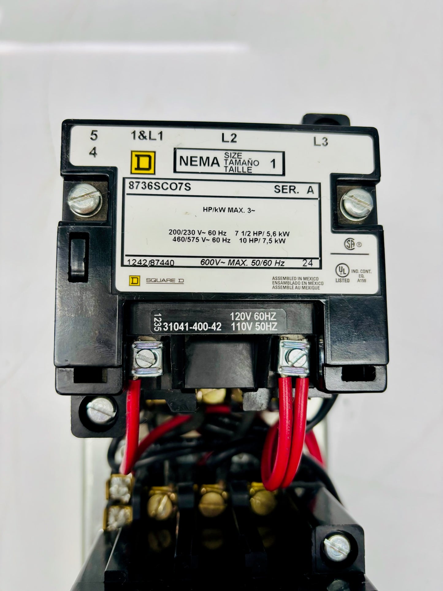 Square D 8736SC07S NEMA Size 1 Reversing Motor Starter