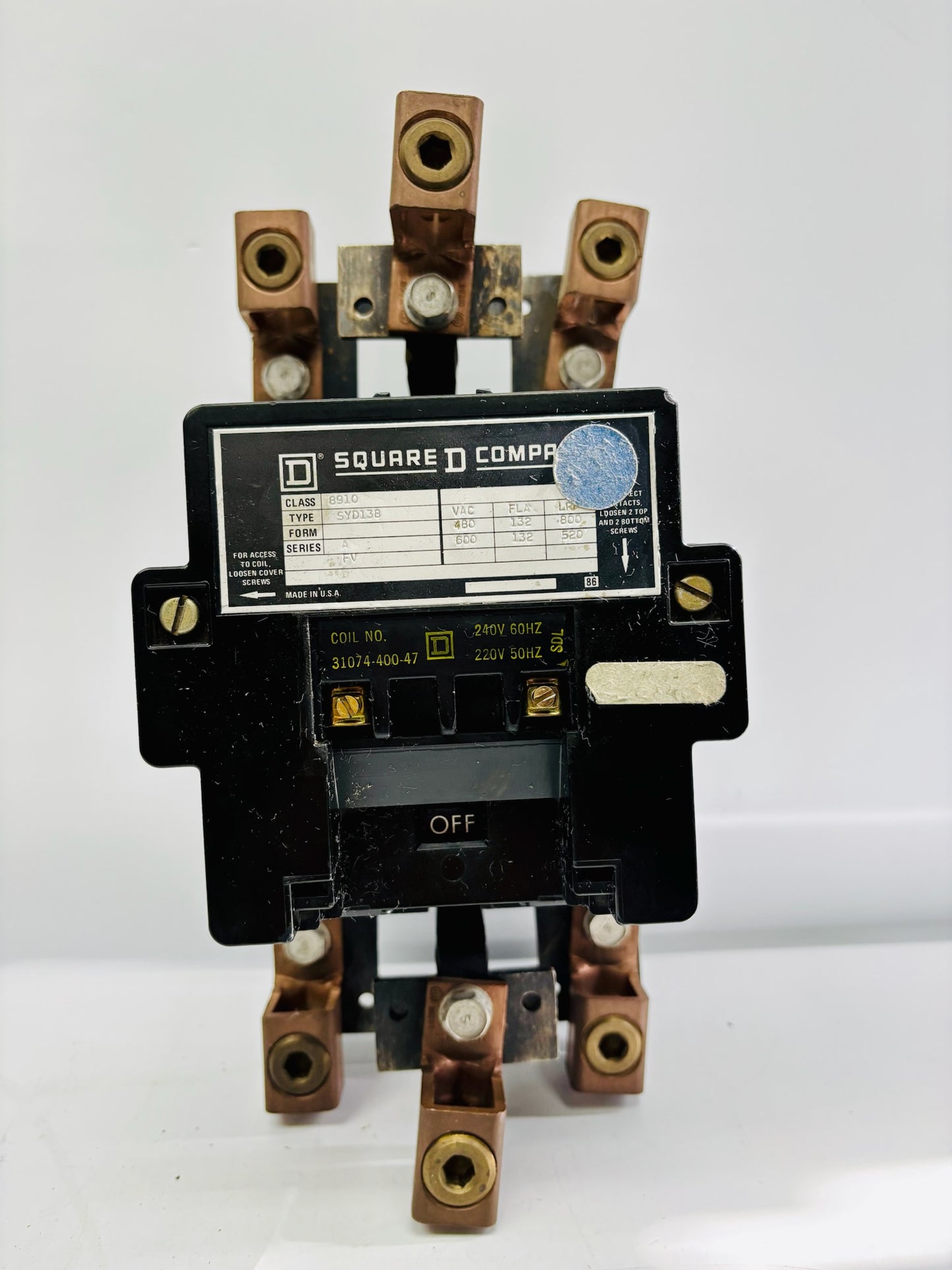 Square D 8910SYD138 Three-Pole Magnetic Contactor