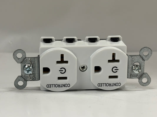 7 PK Hubbell SNAP5362C2W 20A 125V Controlled Duplex Receptacle
